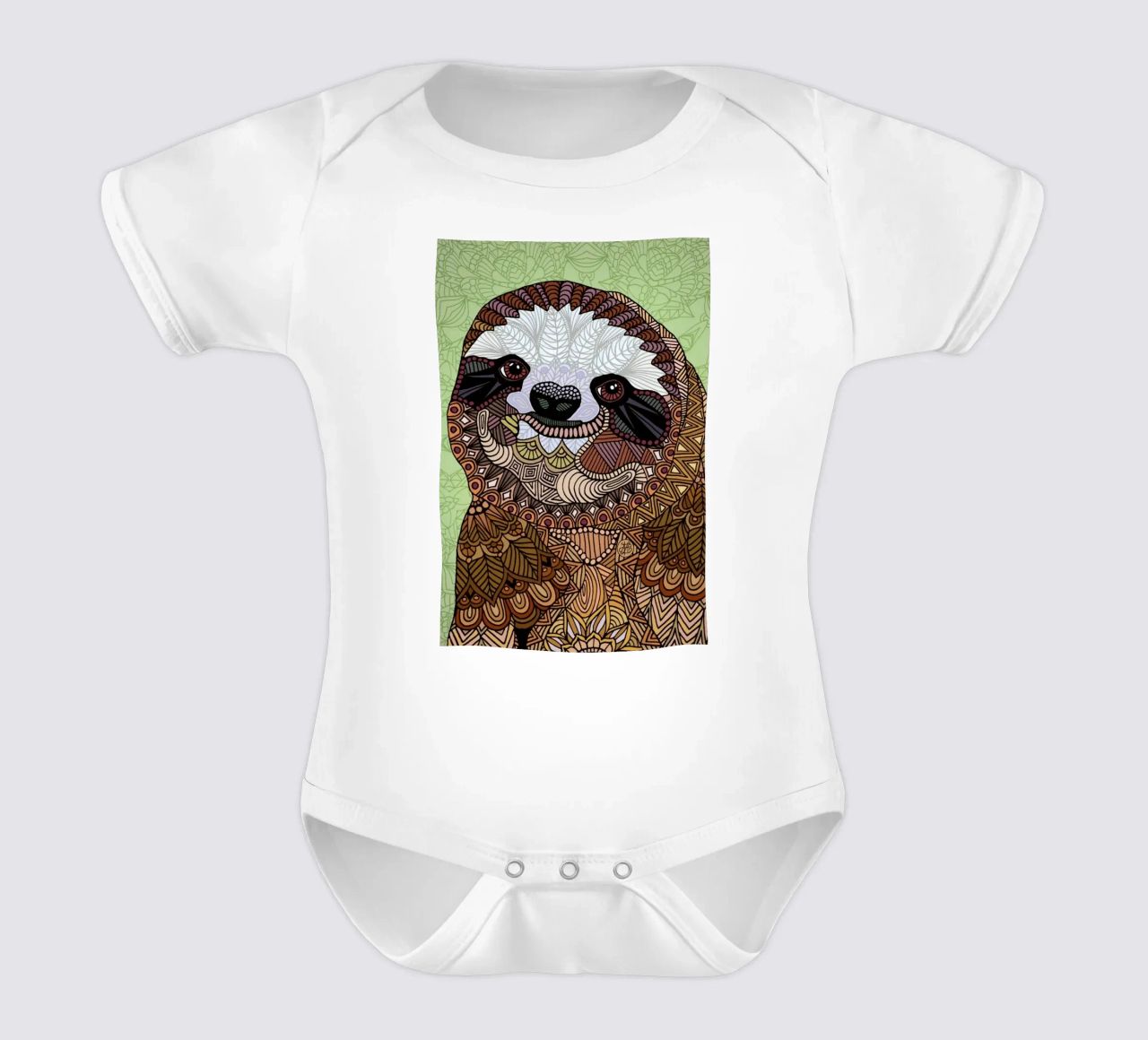 Smiling Sloth body neonato maniche corte da Angelika Parker