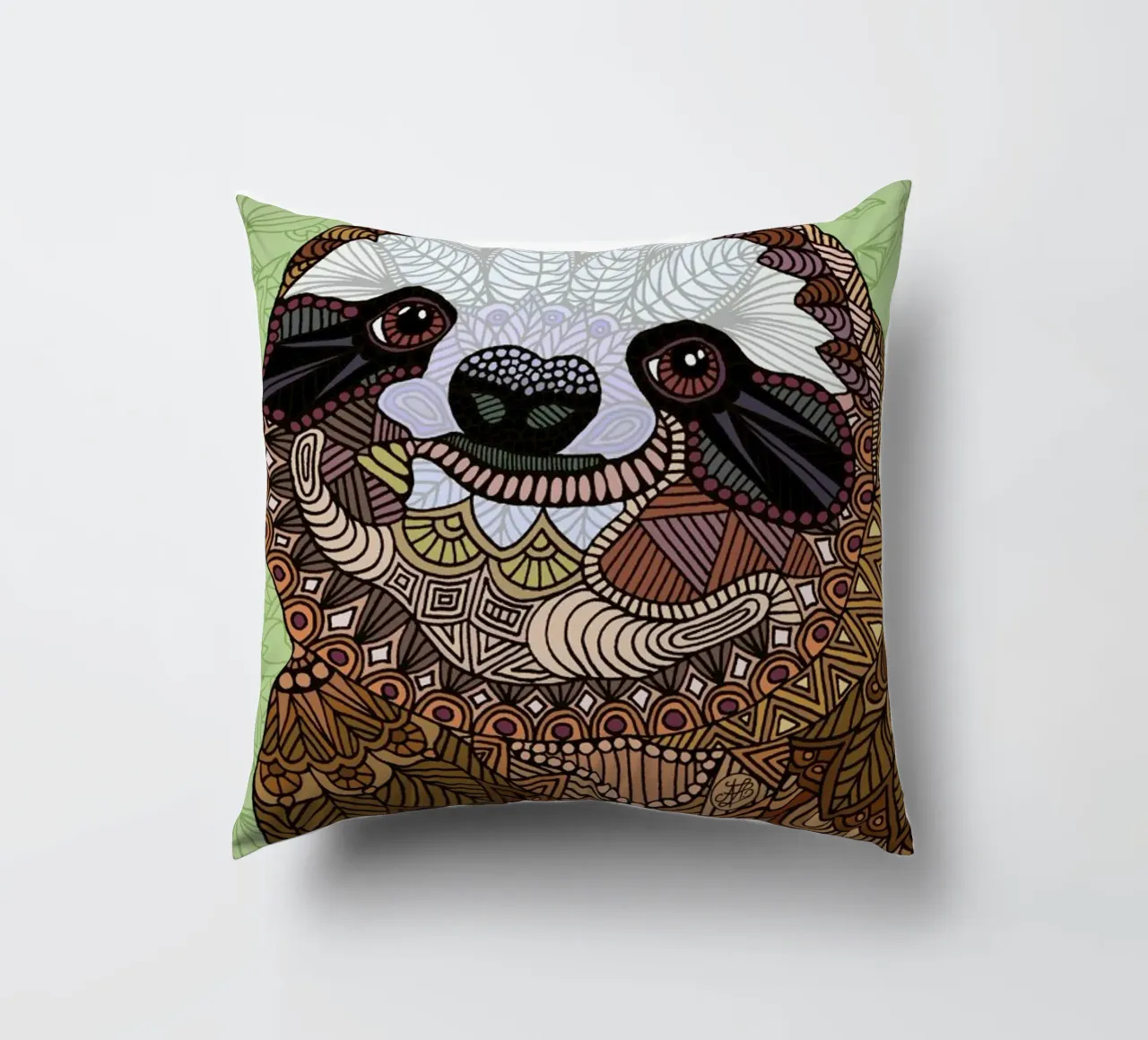 Smiling Sloth cuscino da Angelika Parker