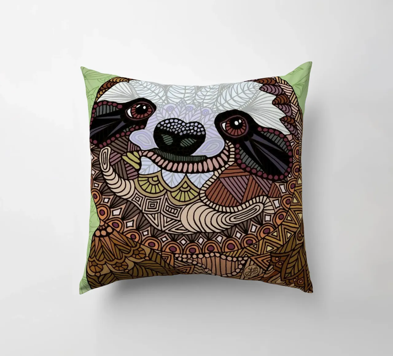 Smiling Sloth cuscino da Angelika Parker