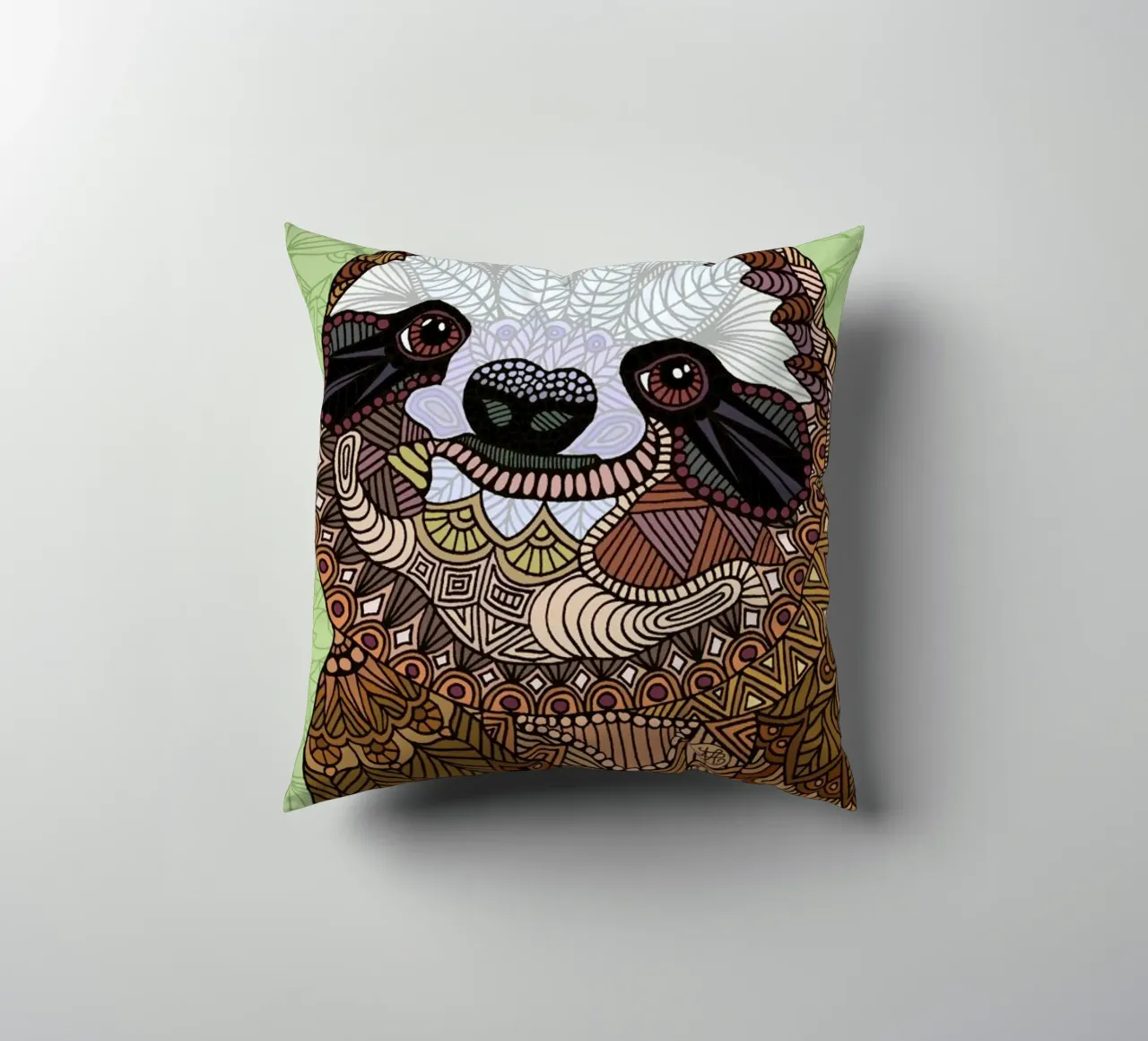 Smiling Sloth Kissen von Angelika Parker