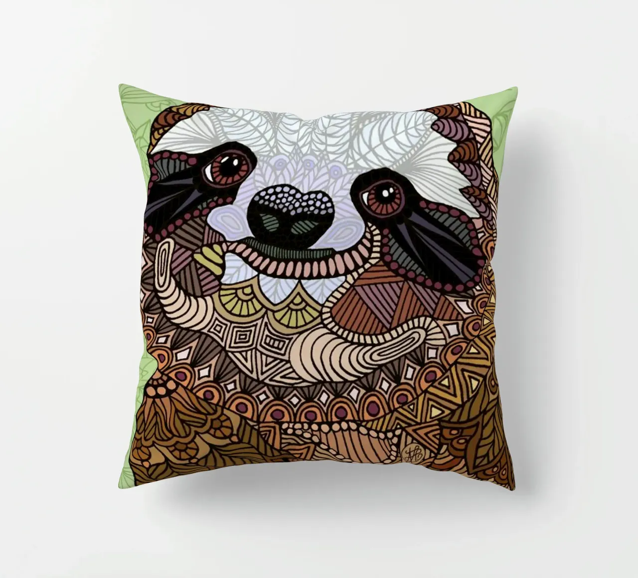 Smiling Sloth cuscino da Angelika Parker