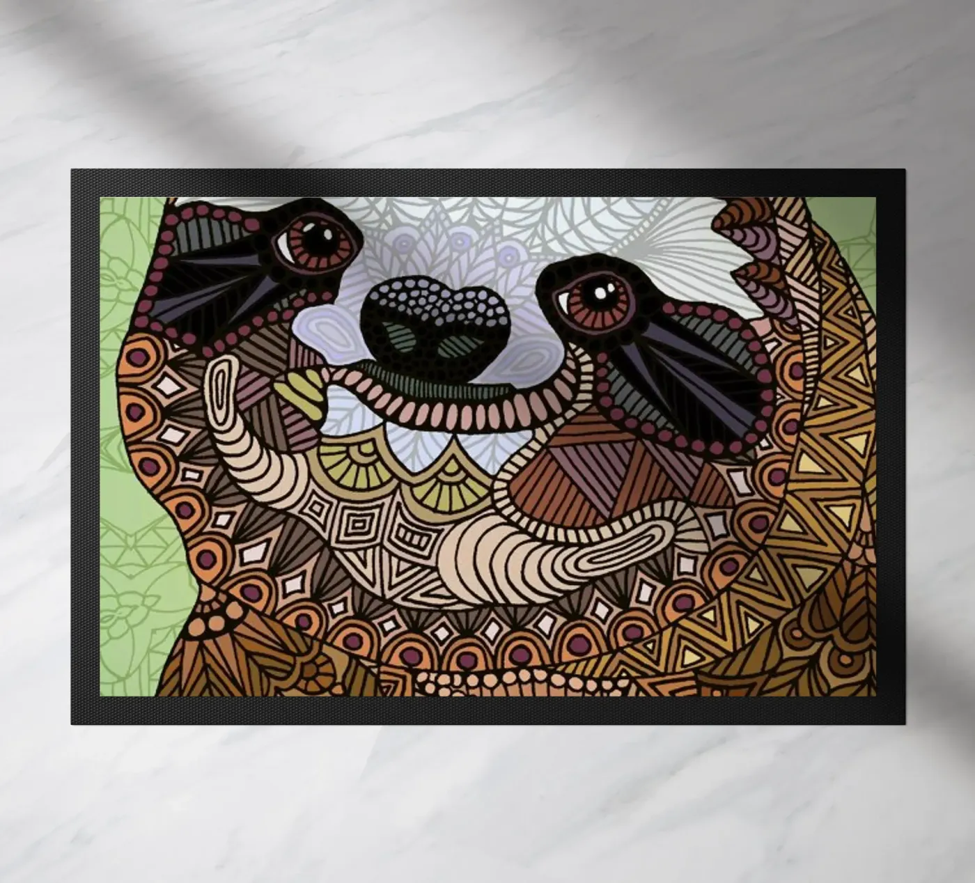 Smiling Sloth doormat by Angelika Parker