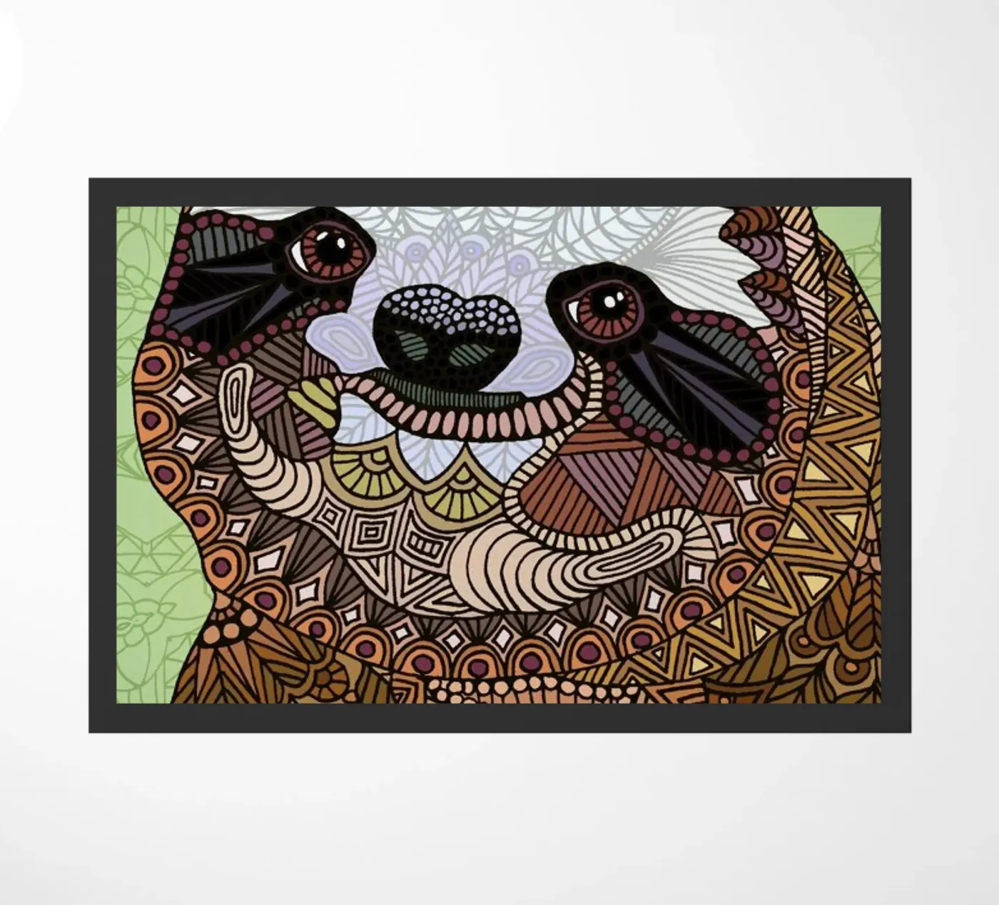 Smiling Sloth doormat by Angelika Parker