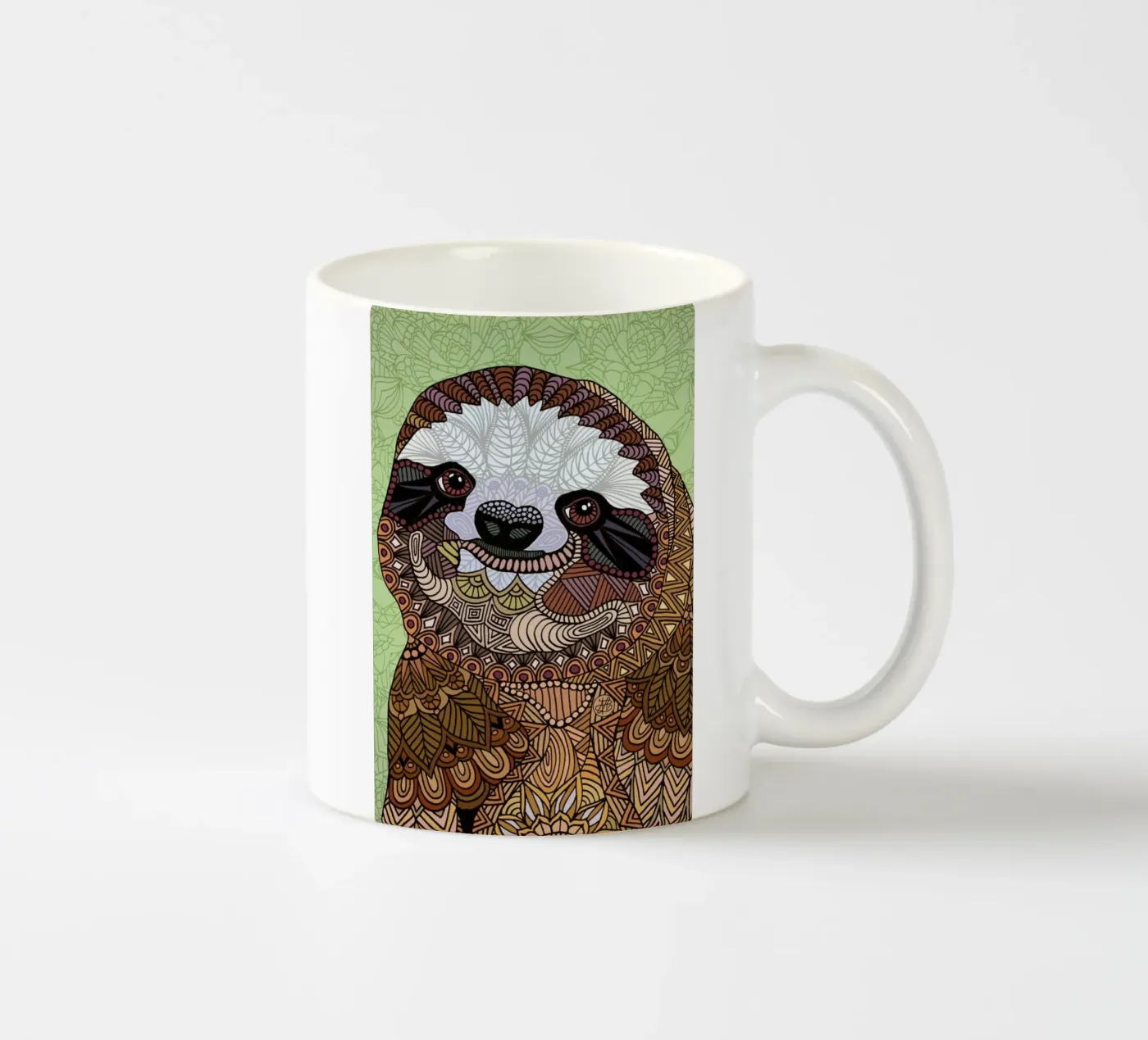 Smiling Sloth ceramic mug by Angelika Parker