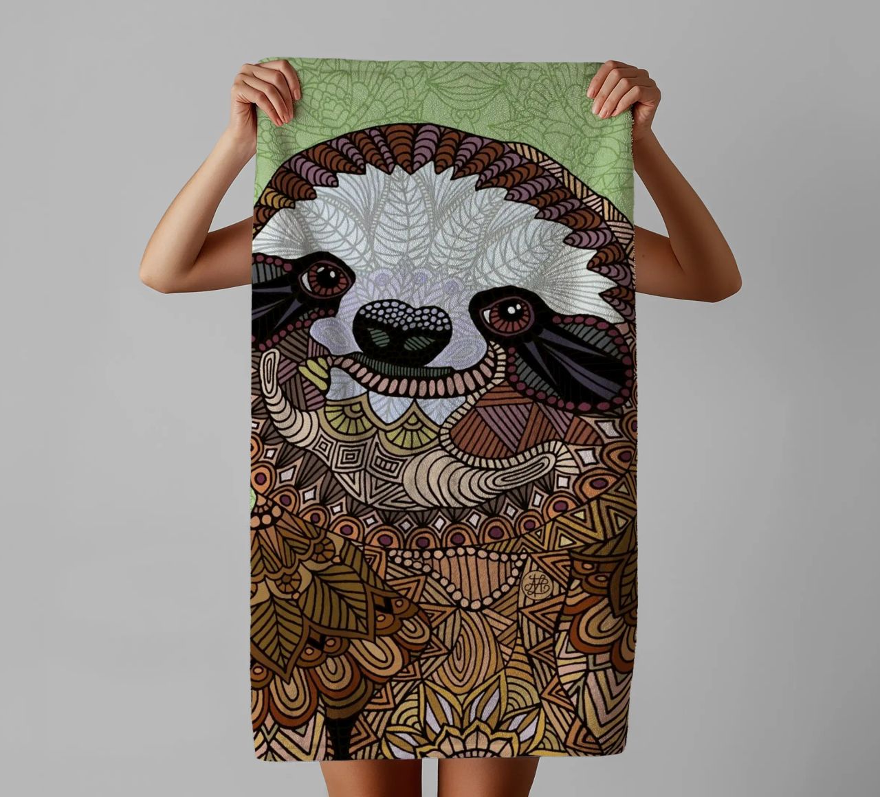 Smiling Sloth serviette de bain de Angelika Parker
