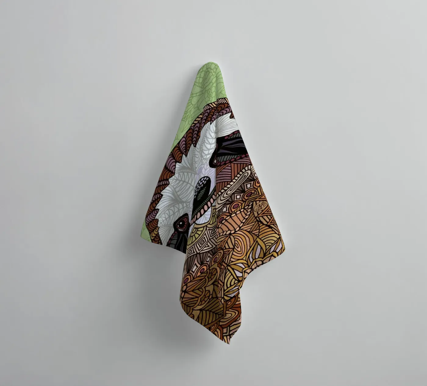Smiling Sloth badhanddoek van Angelika Parker
