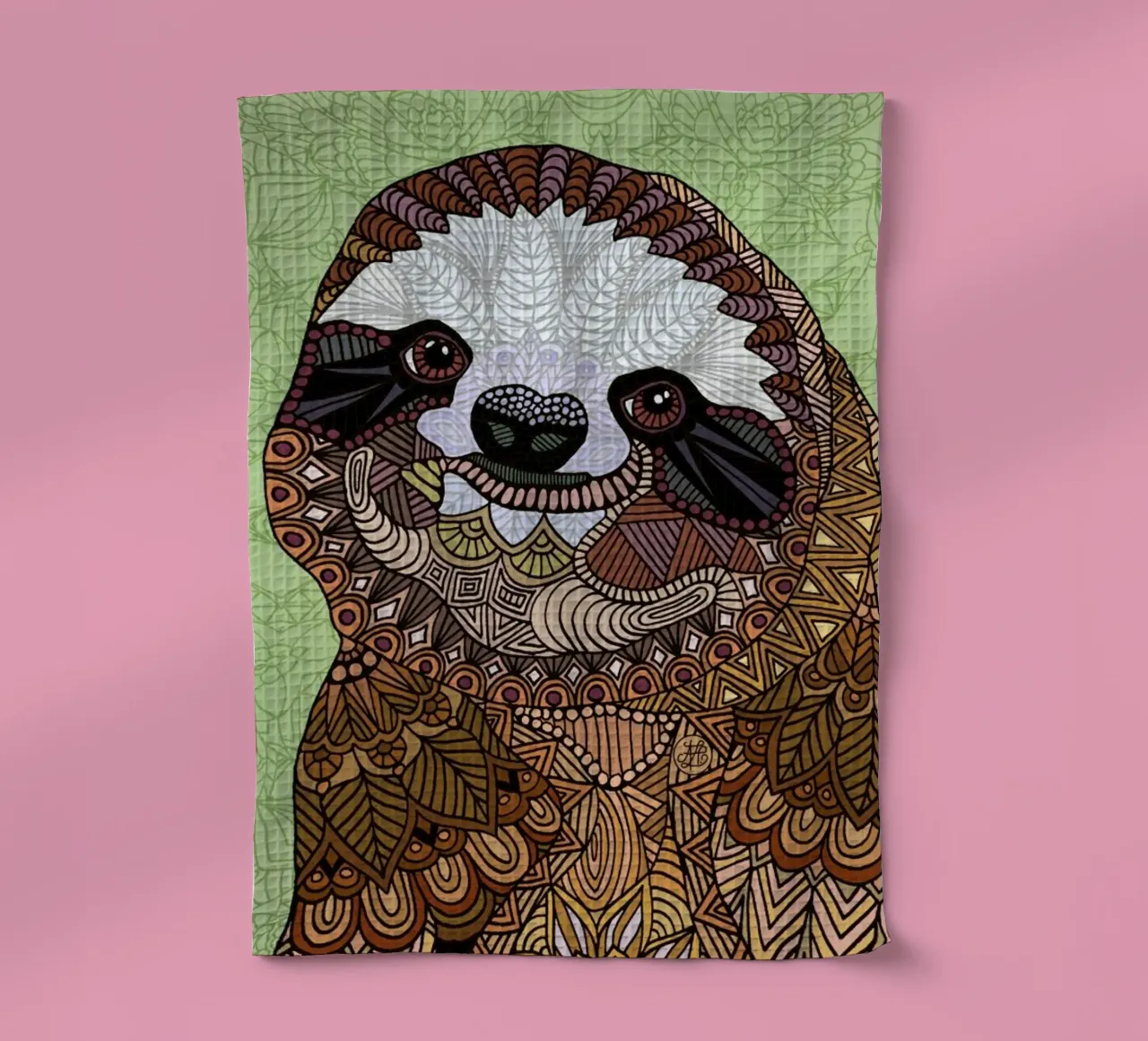 Smiling Sloth canovaccio da cucina da Angelika Parker