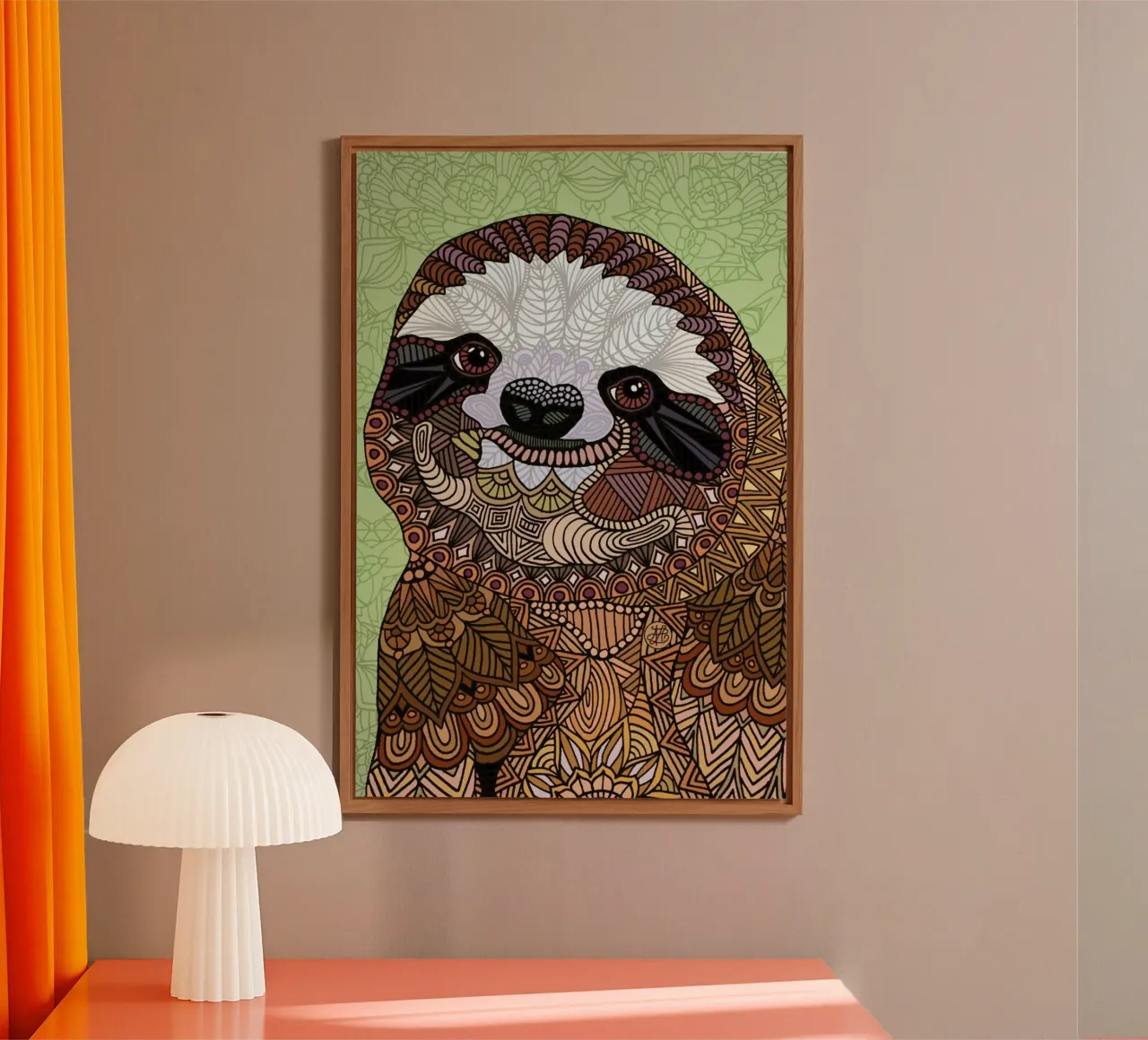 Smiling Sloth alluminio dibond da Angelika Parker