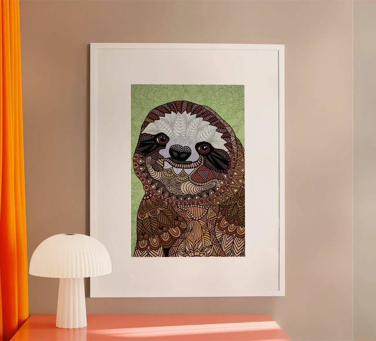 Smiling Sloth carta hahnemühle da Angelika Parker