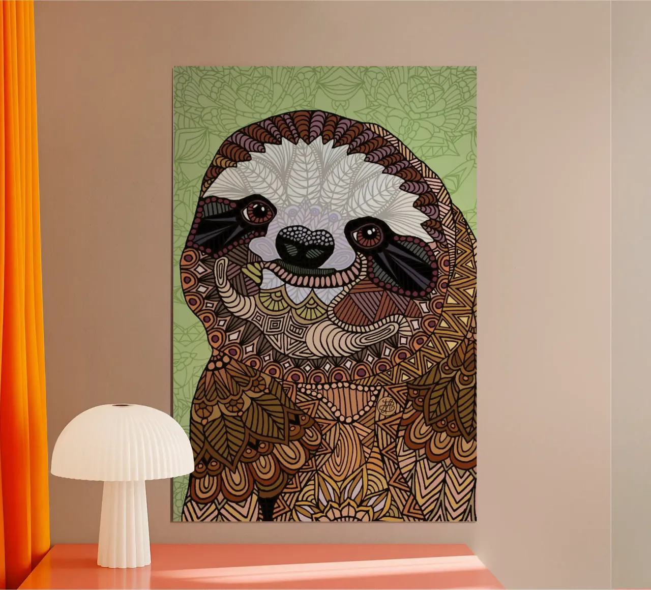 Smiling Sloth carta hahnemühle da Angelika Parker