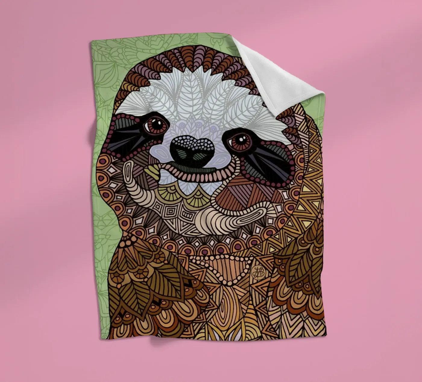 Smiling Sloth Fleecedecke von Angelika Parker