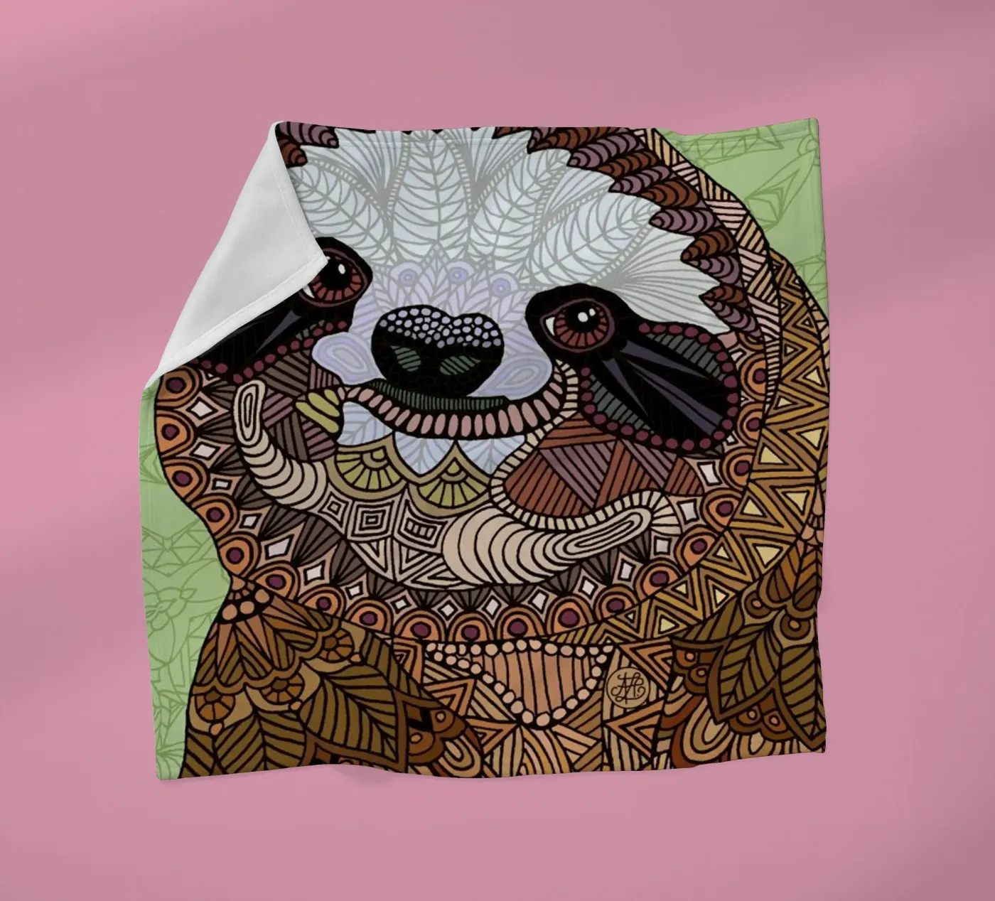 Smiling Sloth Fleecedecke von Angelika Parker