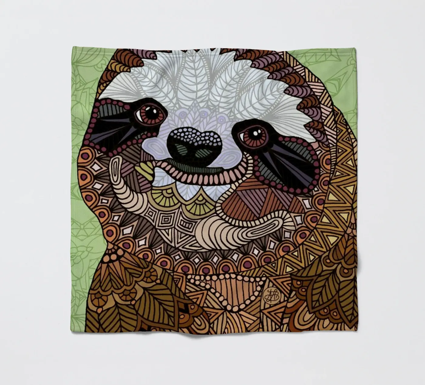 Smiling Sloth Fleecedecke von Angelika Parker