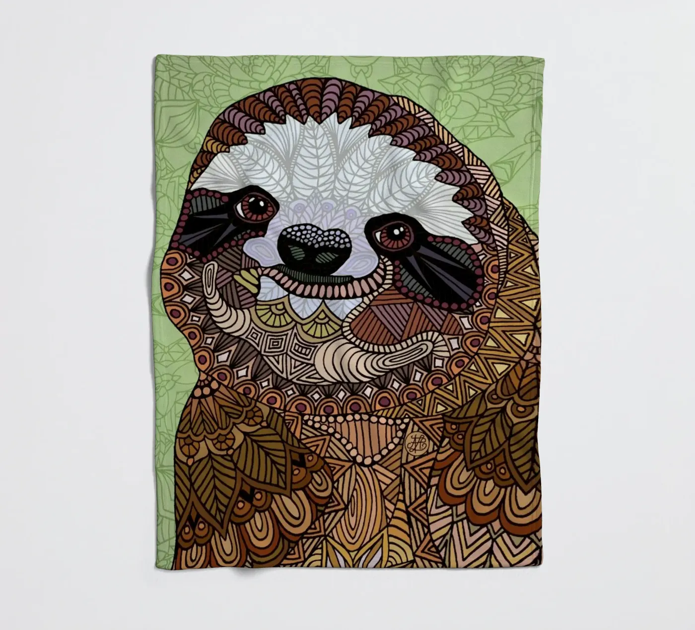 Smiling Sloth Fleecedecke von Angelika Parker