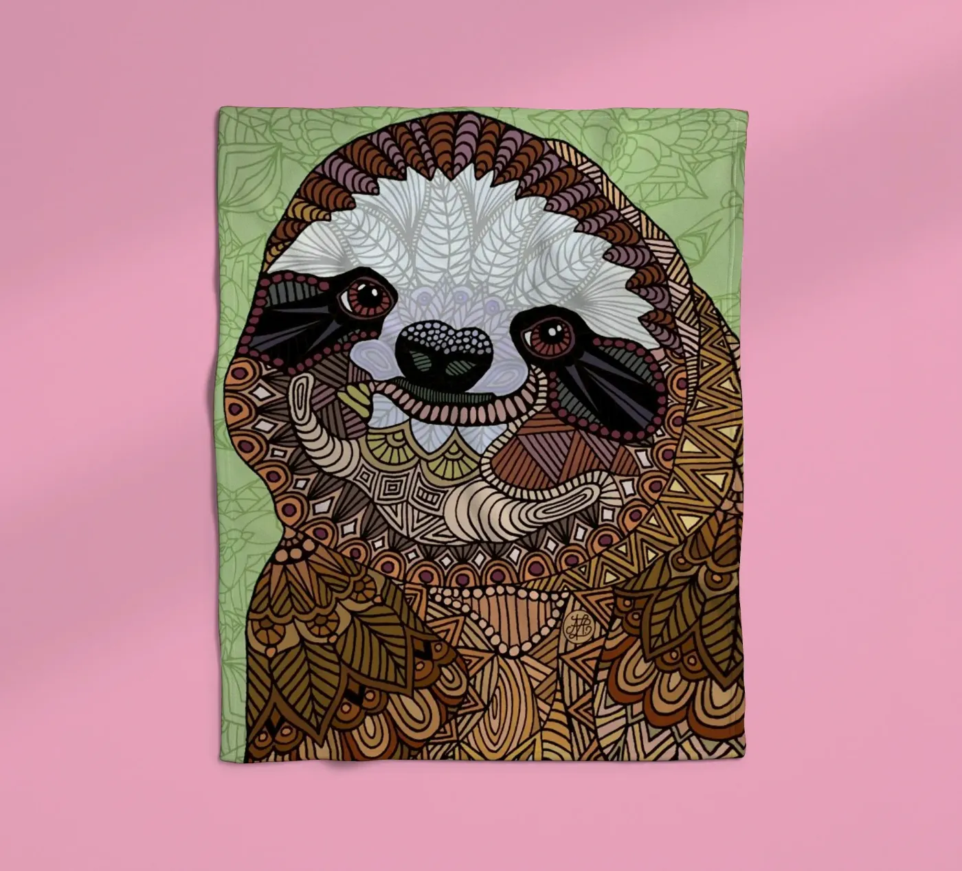 Smiling Sloth Fleecedecke von Angelika Parker
