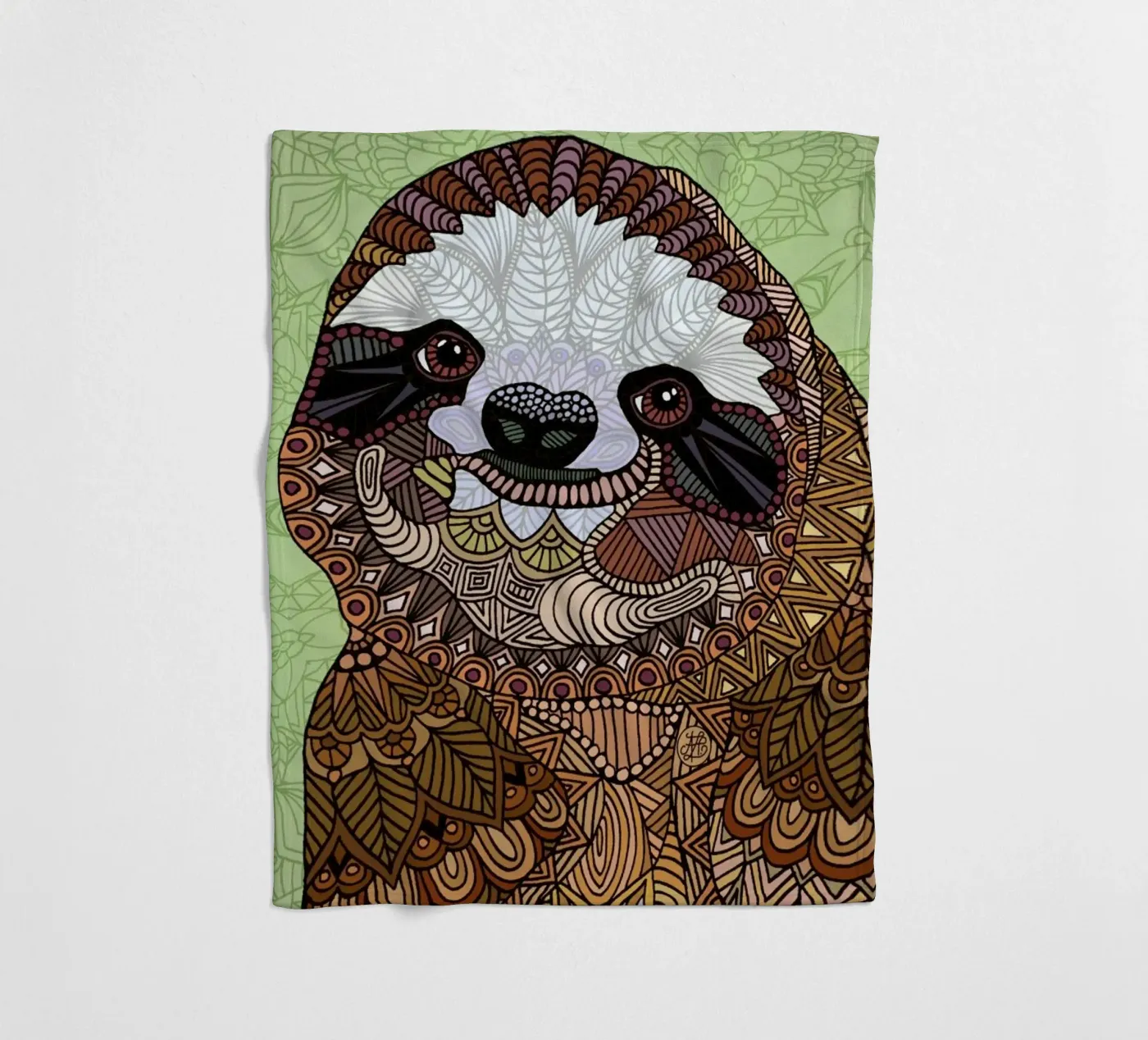 Smiling Sloth Fleecedecke von Angelika Parker