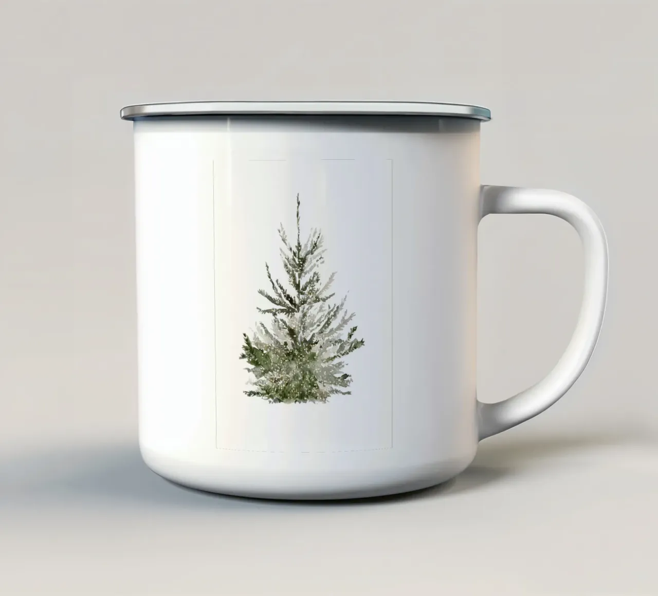 Aquarell Weihnachtsbaum – Winterliche Eleganz tazza in smalto da Whole©