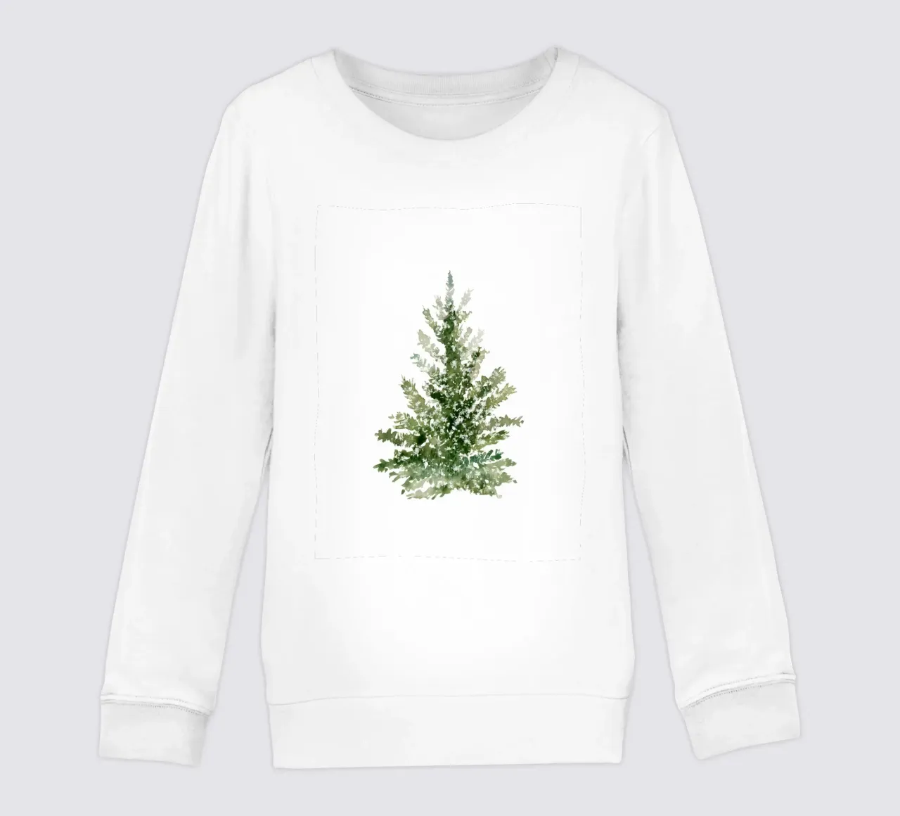 Weihnachtlicher Tannenbaum – Aquarell Kunstdruck Kinder Sweatshirt von Whole©