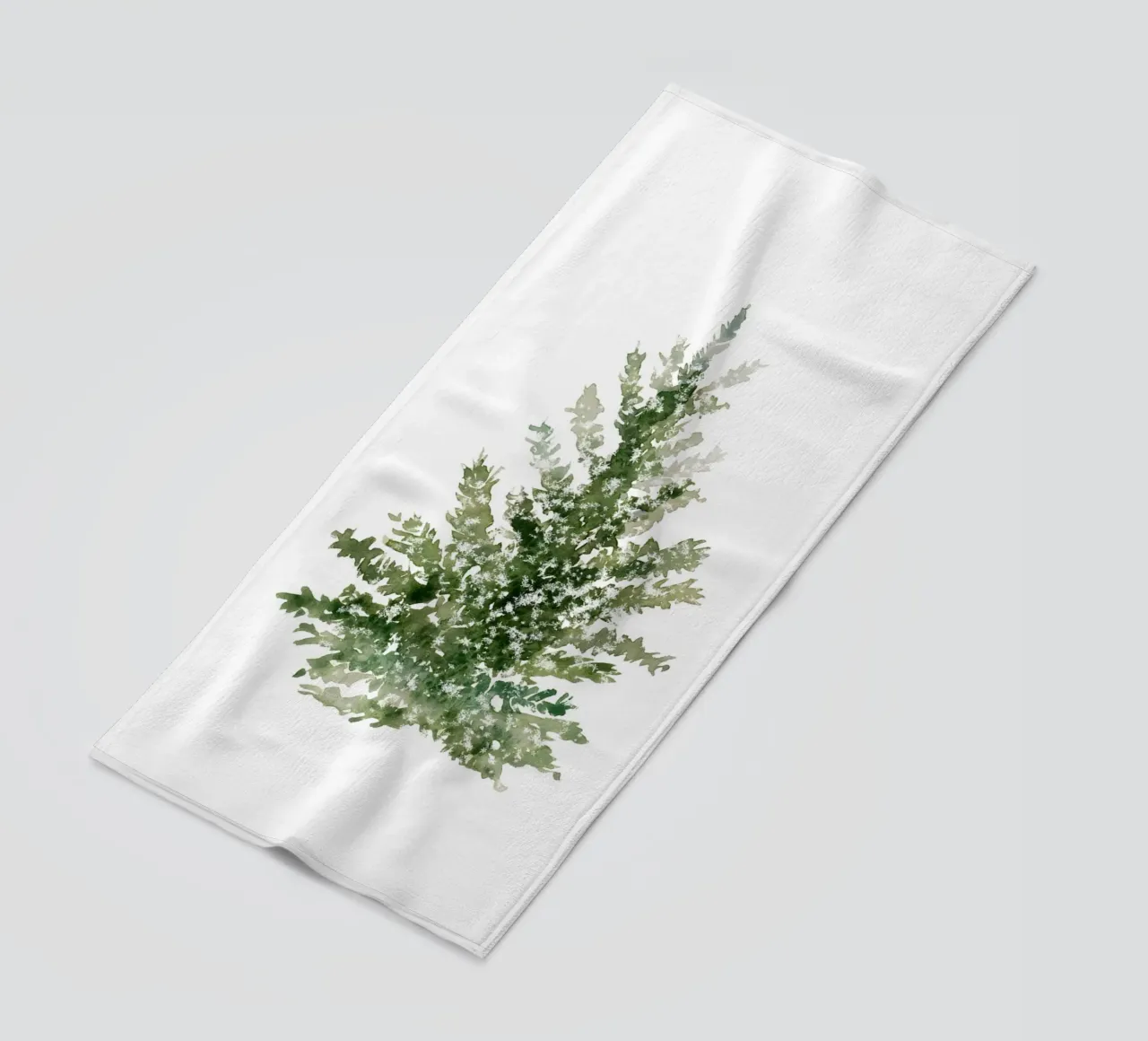 Weihnachtlicher Tannenbaum – Aquarell Kunstdruck Strandtuch von Whole©