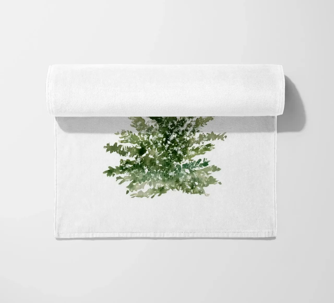 Weihnachtlicher Tannenbaum – Aquarell Kunstdruck Strandtuch von Whole©