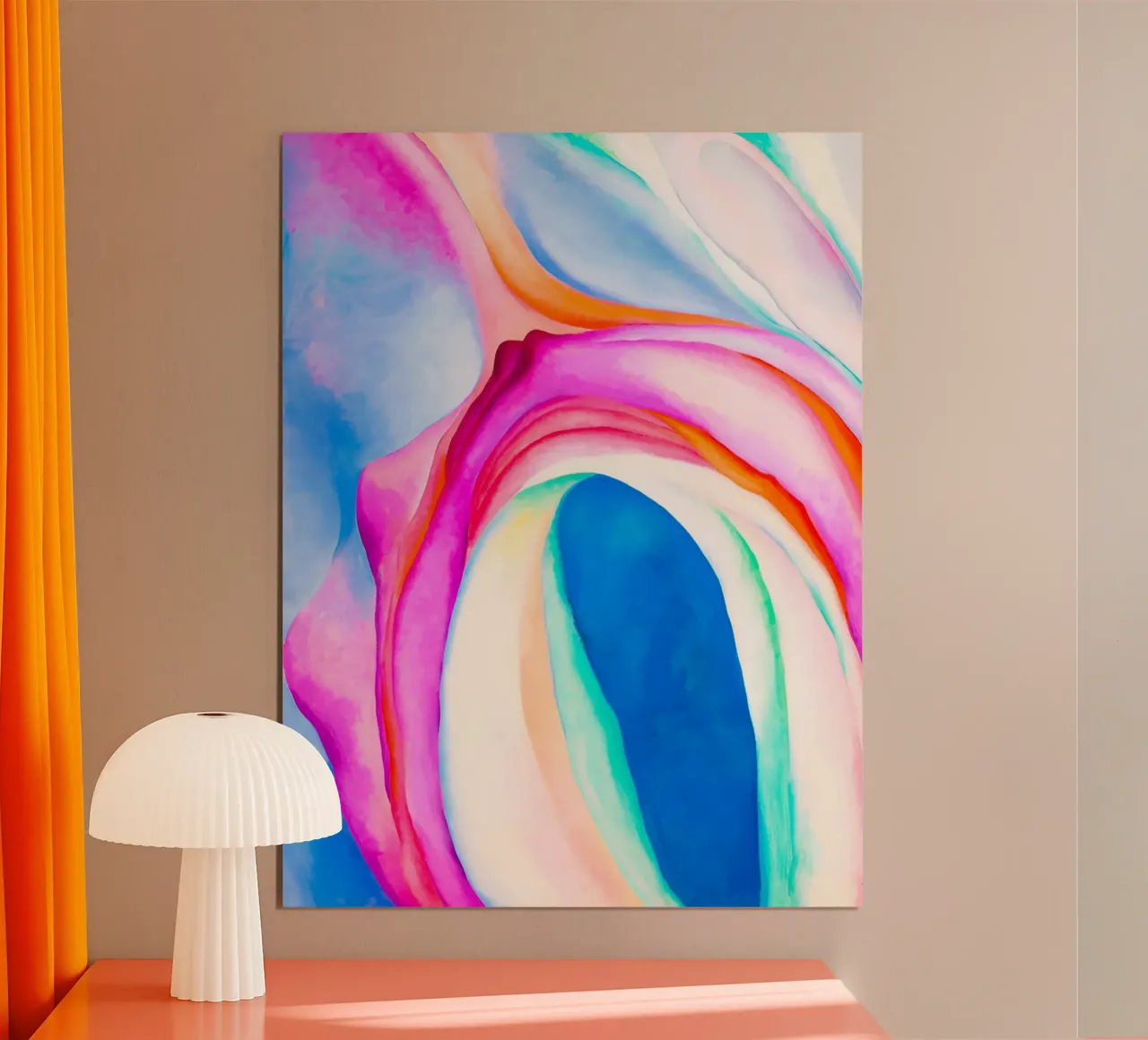 Georgia O'Keeffe - Musica rosa e blu, n. 2 poster con telaio in legno da Kinsley