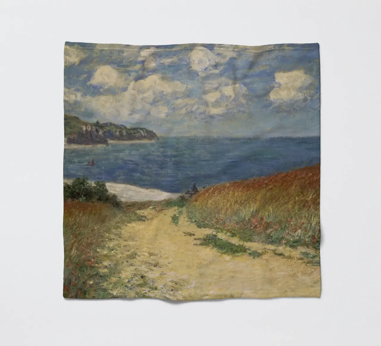 Monet - Path in the Wheat at Pourville fleece blanket by ARTOTHEK