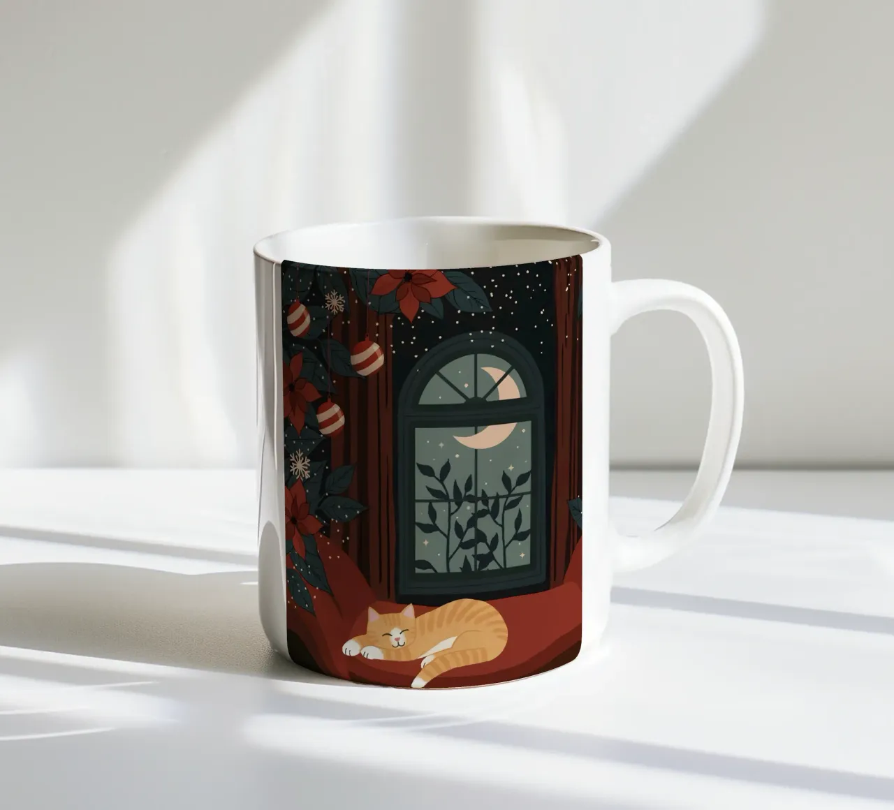 Accogliente notte d'inverno tazza in ceramica da cafelab