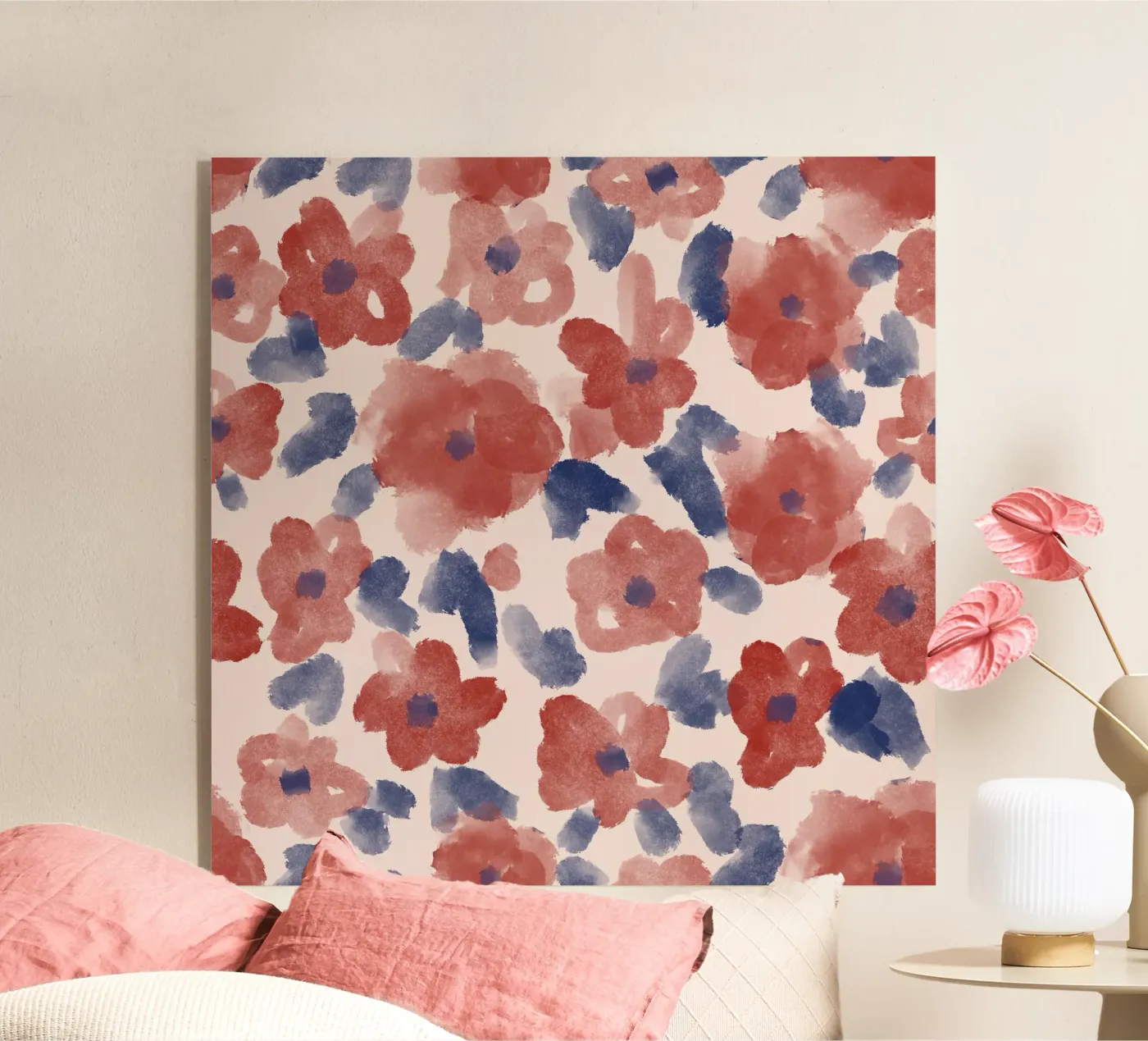 Autumn Abstract Flowers Pattern plexiglass da anisillustration