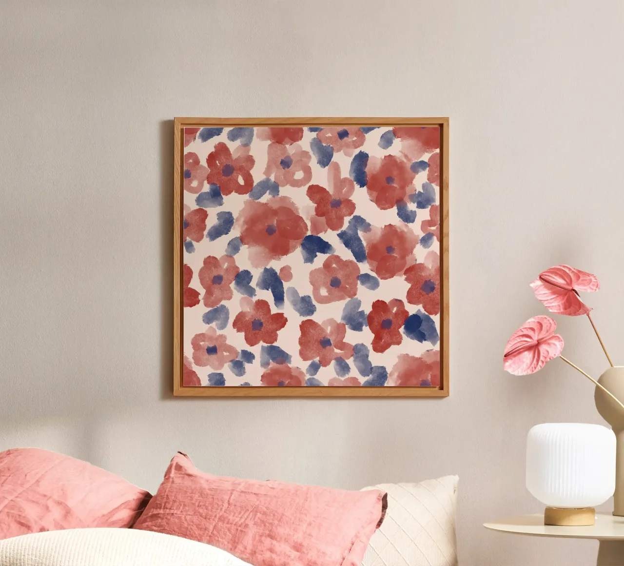 Autumn Abstract Flowers Pattern alluminio dibond da anisillustration