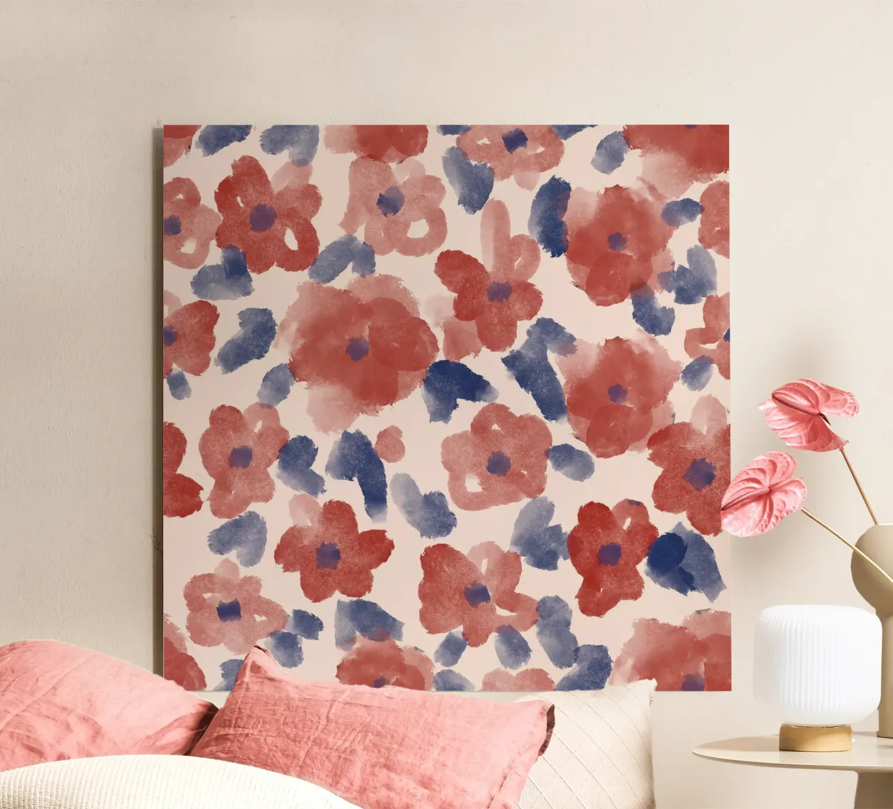 Autumn Abstract Flowers Pattern alluminio dibond da anisillustration