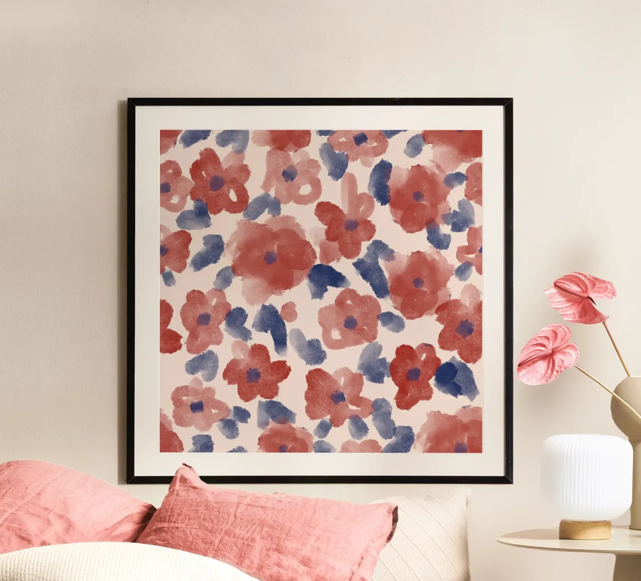 Autumn Abstract Flowers Pattern carta hahnemühle da anisillustration