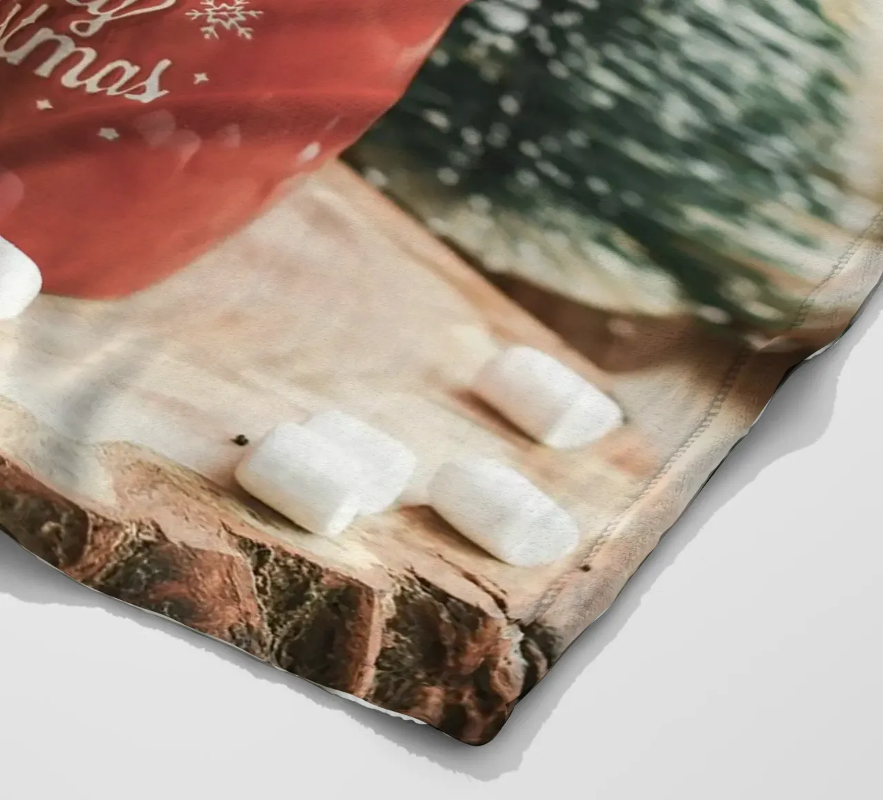 Kerstmok met marshmallows - Gezellige kerst Art Print fleecedeken van Whole©