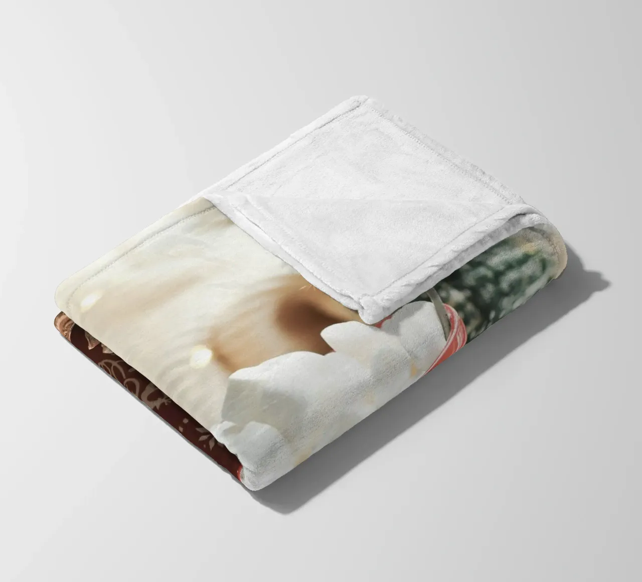 Kerstmok met marshmallows - Gezellige kerst Art Print fleecedeken van Whole©