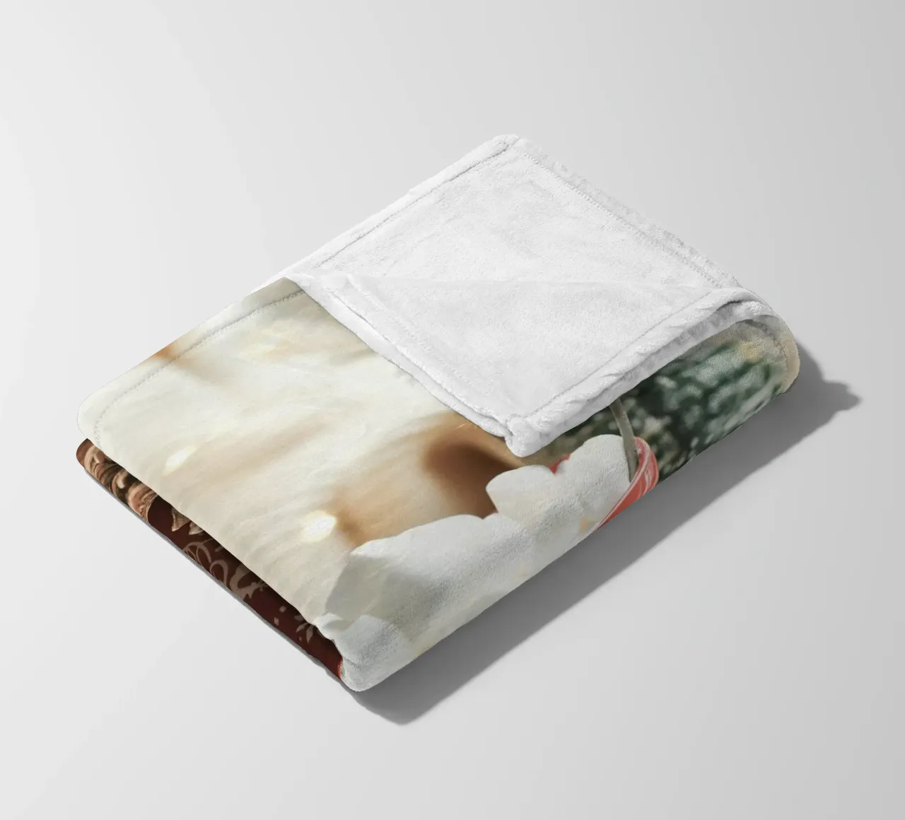 Kerstmok met marshmallows - Gezellige kerst Art Print fleecedeken van Whole©