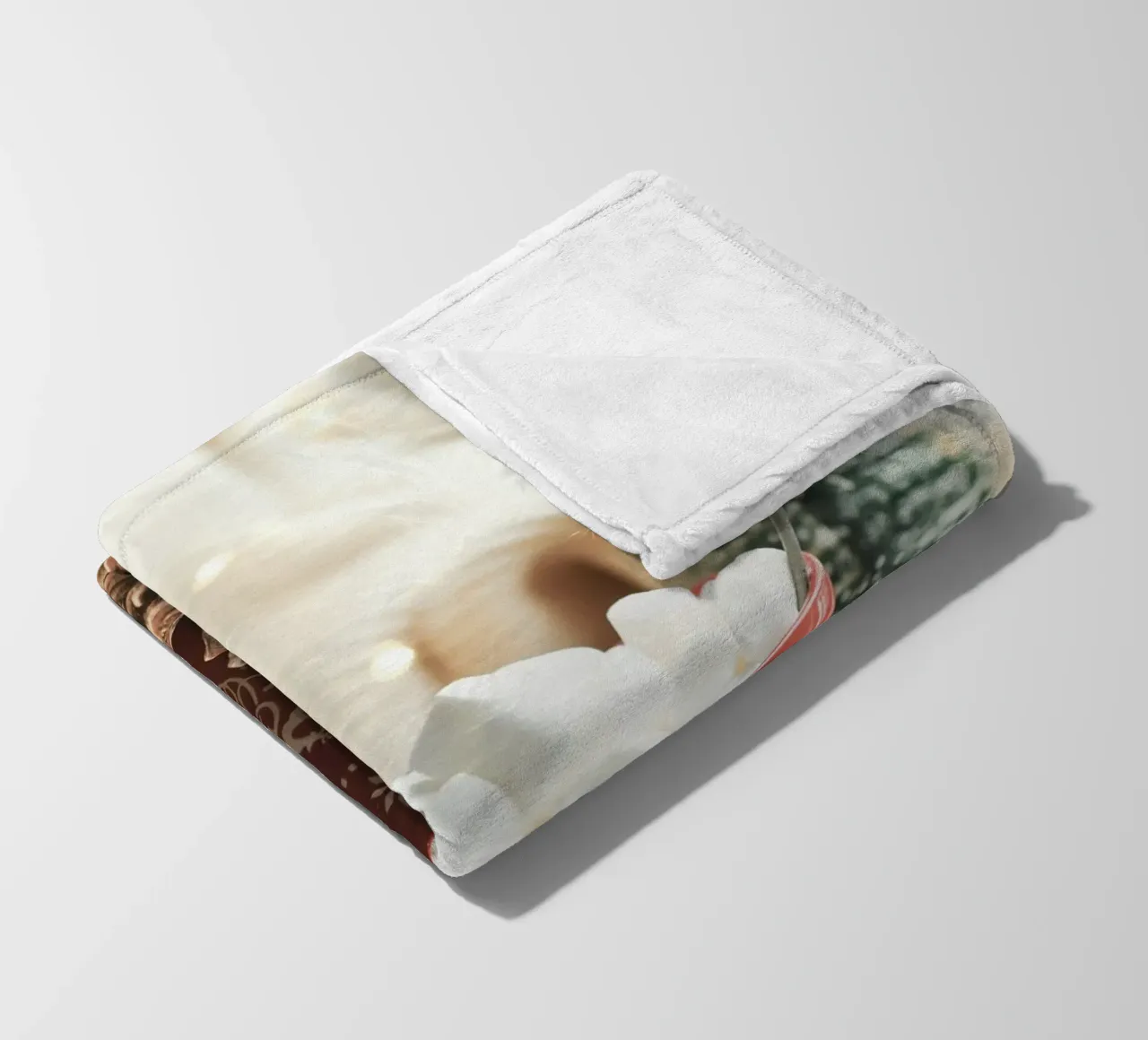 Kerstmok met marshmallows - Gezellige kerst Art Print fleecedeken van Whole©