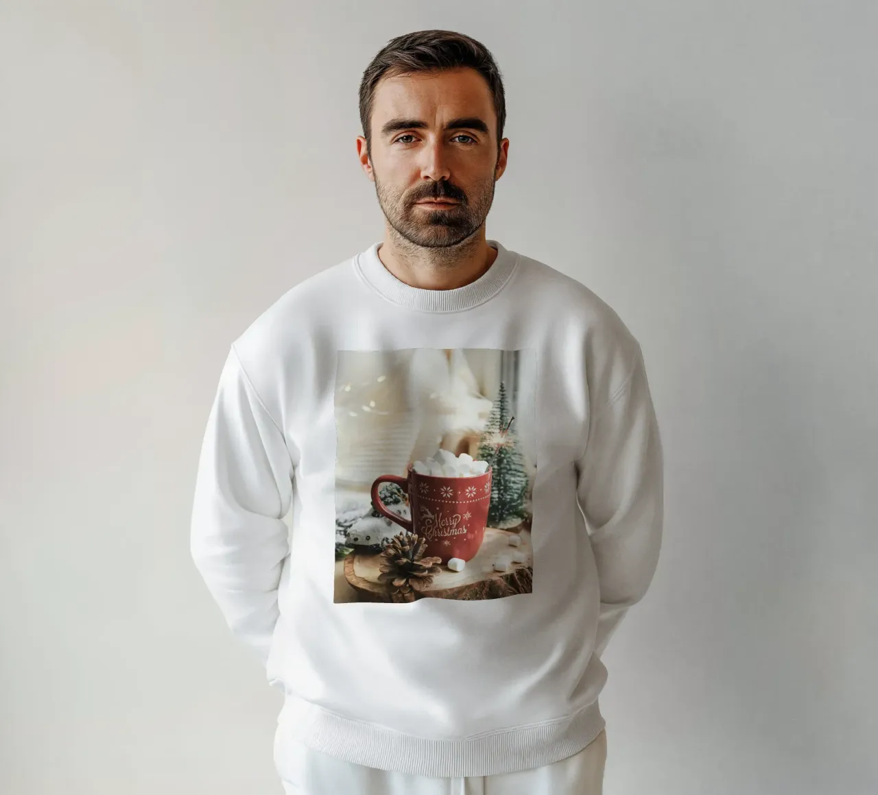Kerstmok met marshmallows - Gezellige kerst Art Print sweatshirt van Whole©