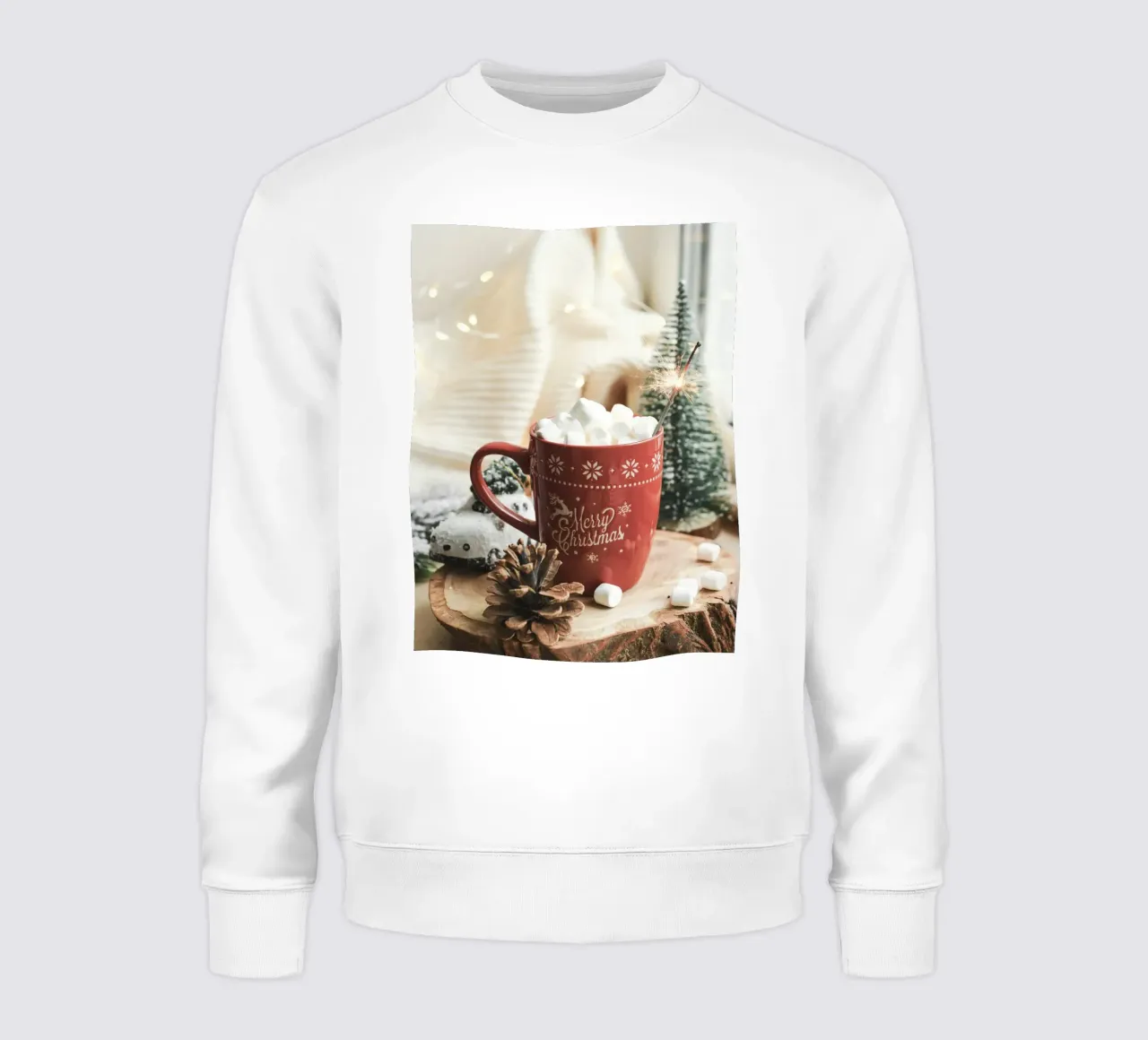 Kerstmok met marshmallows - Gezellige kerst Art Print sweatshirt van Whole©