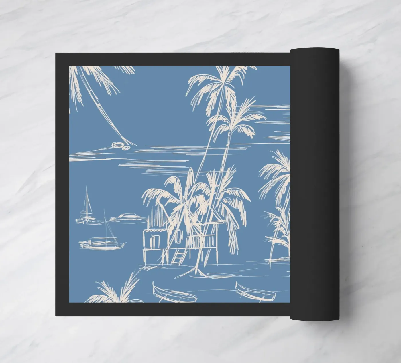 Tropical Beach Pattern Fußmatte von anisillustration