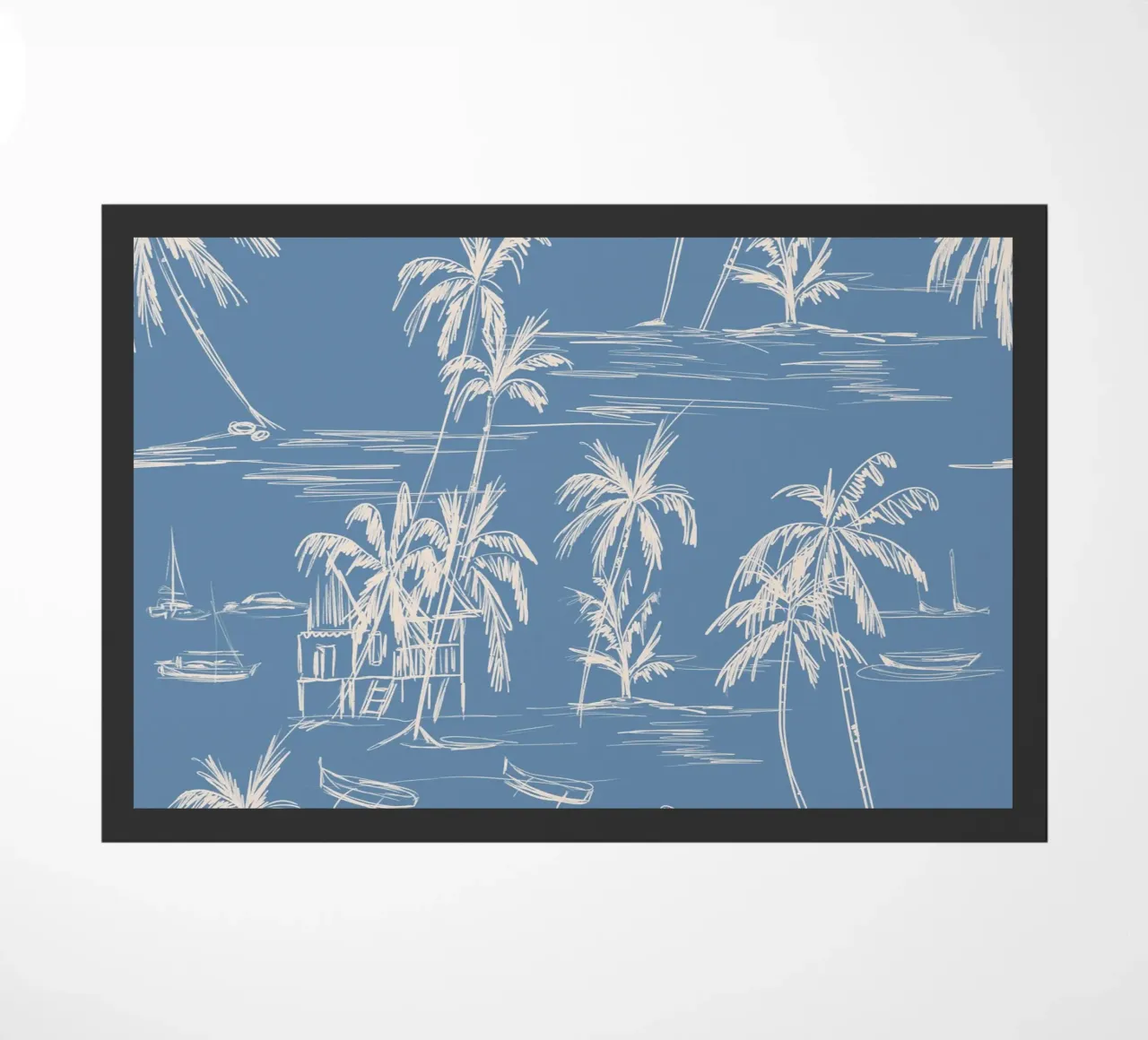 Tropical Beach Pattern doormat by anisillustration