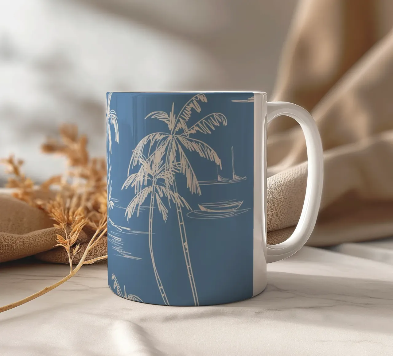Tropical Beach Pattern tazza in ceramica da anisillustration
