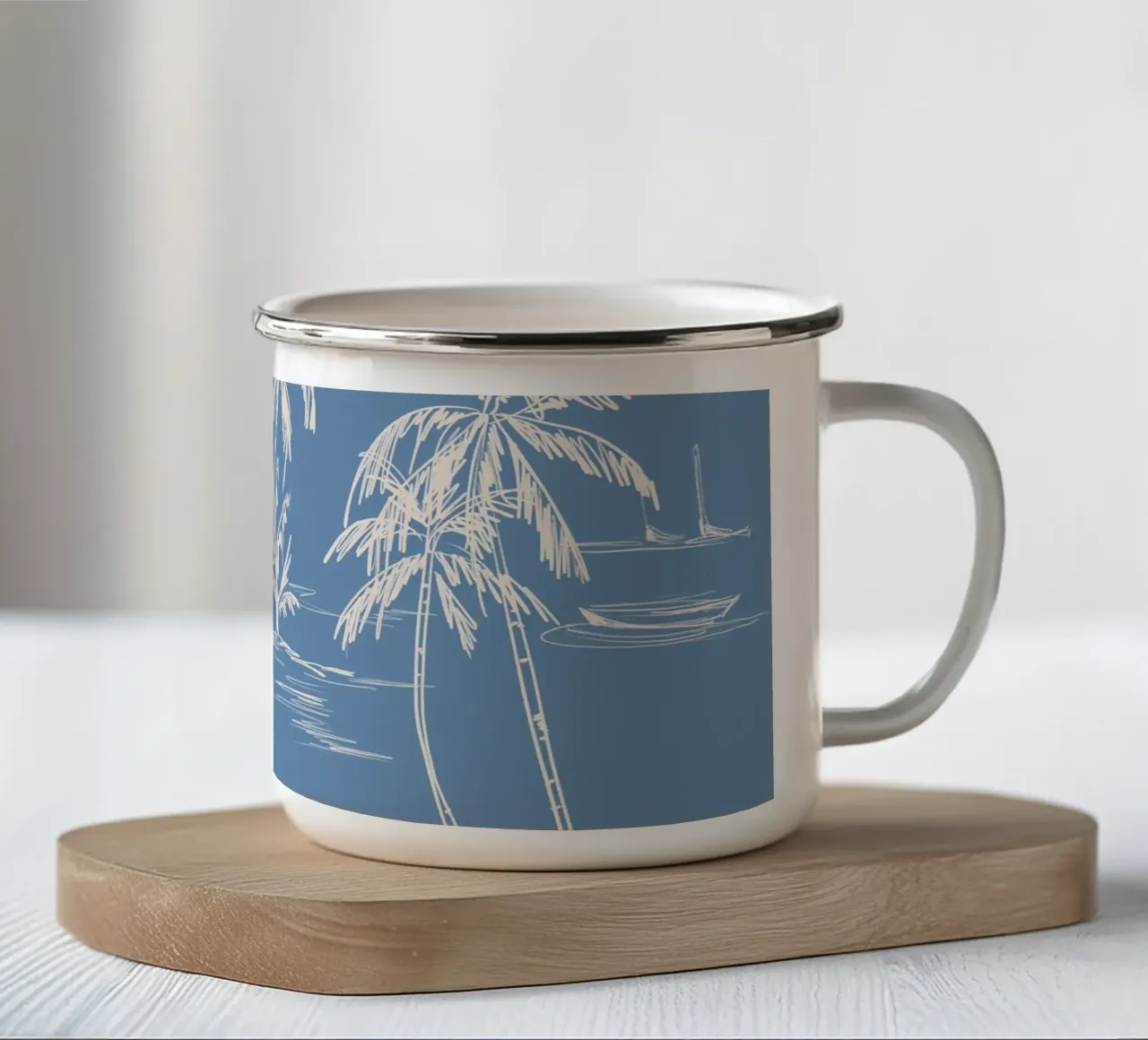 Tropical Beach Pattern tazza in smalto da anisillustration