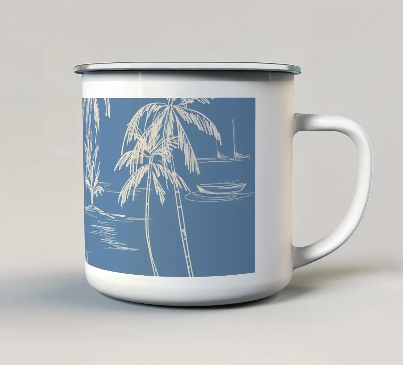 Tropical Beach Pattern tazza in smalto da anisillustration