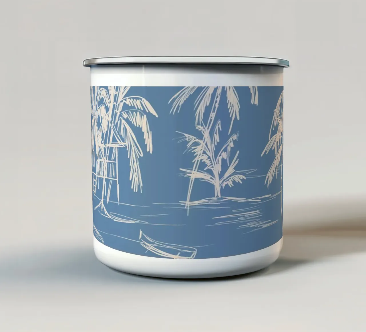 Tropical Beach Pattern tazza in smalto da anisillustration