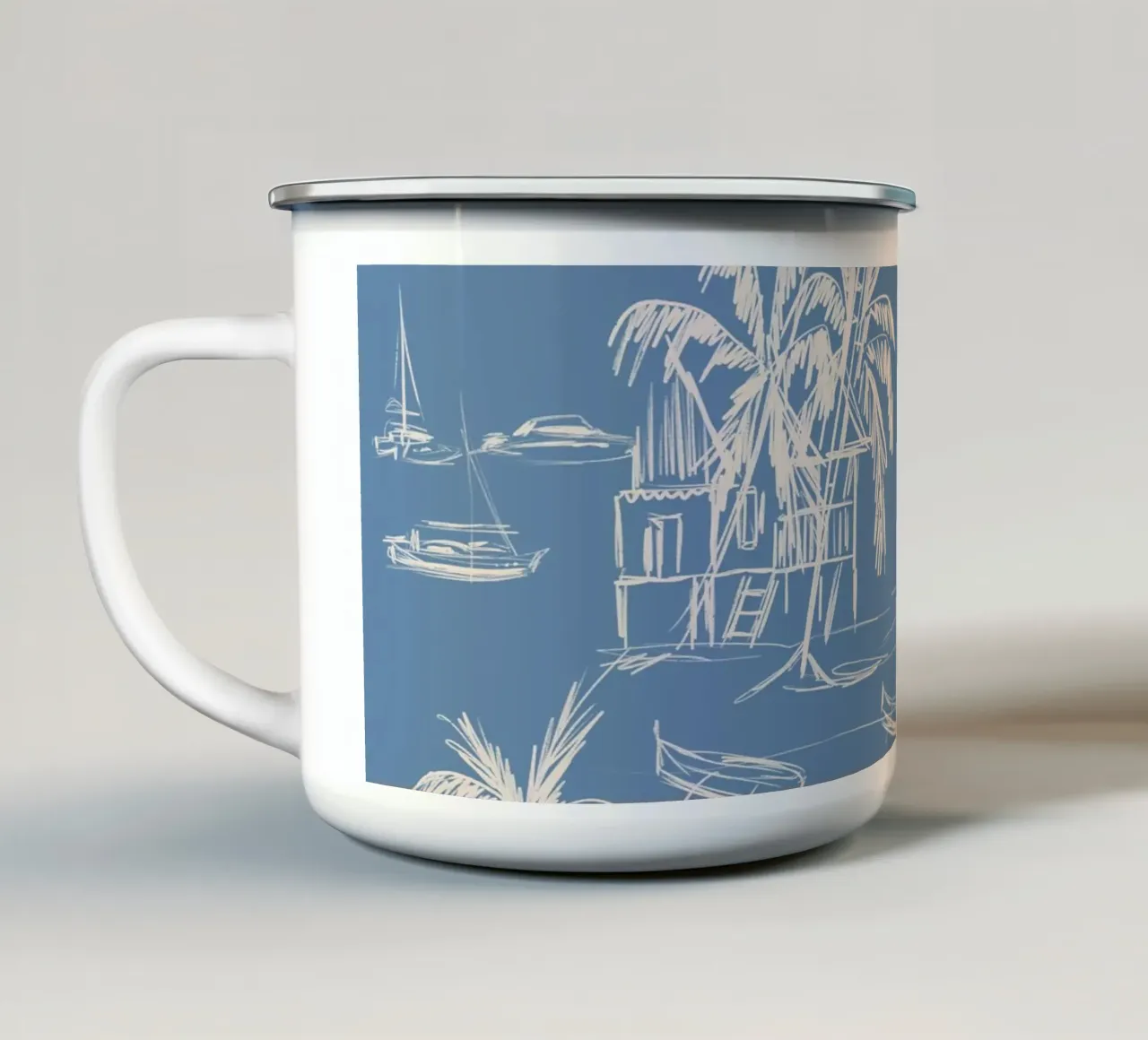 Tropical Beach Pattern tazza in smalto da anisillustration