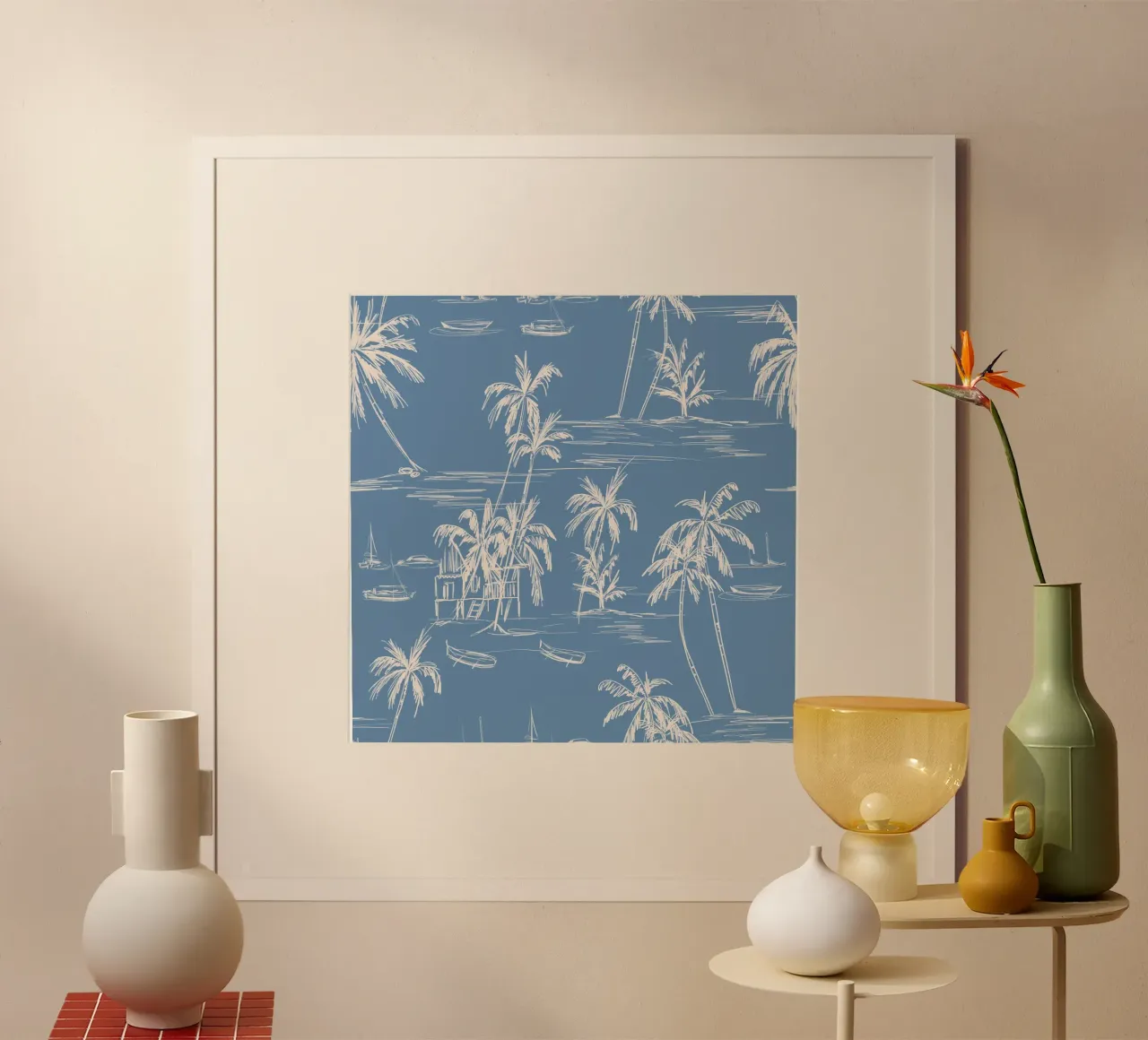 Tropical Beach Pattern carta hahnemühle da anisillustration