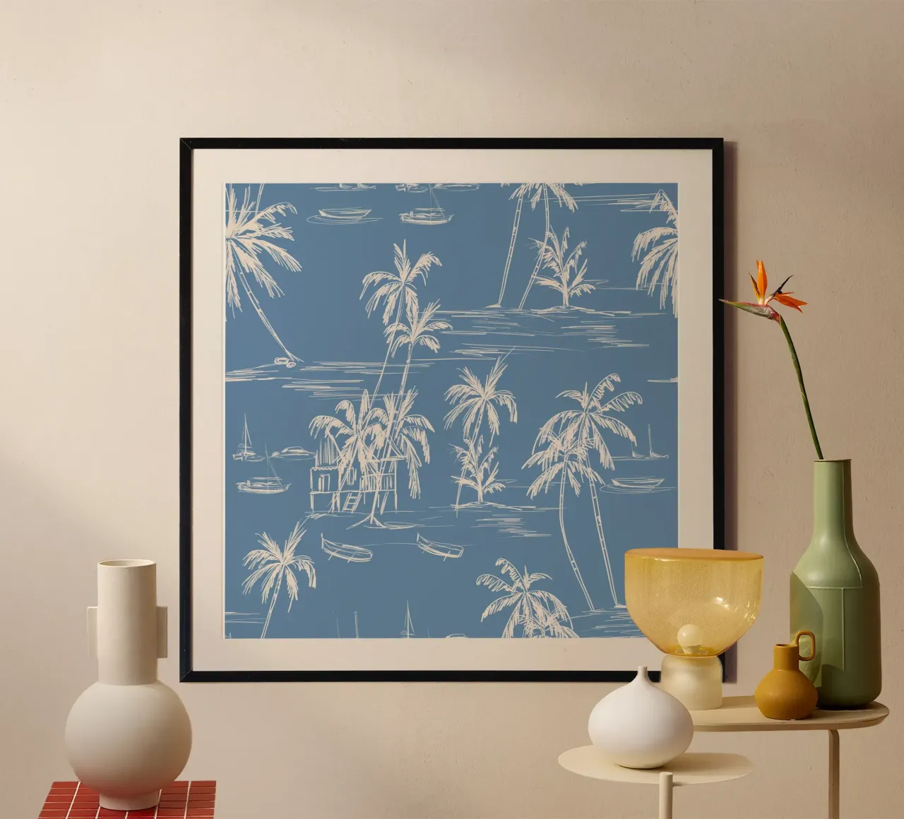 Tropical Beach Pattern carta hahnemühle da anisillustration