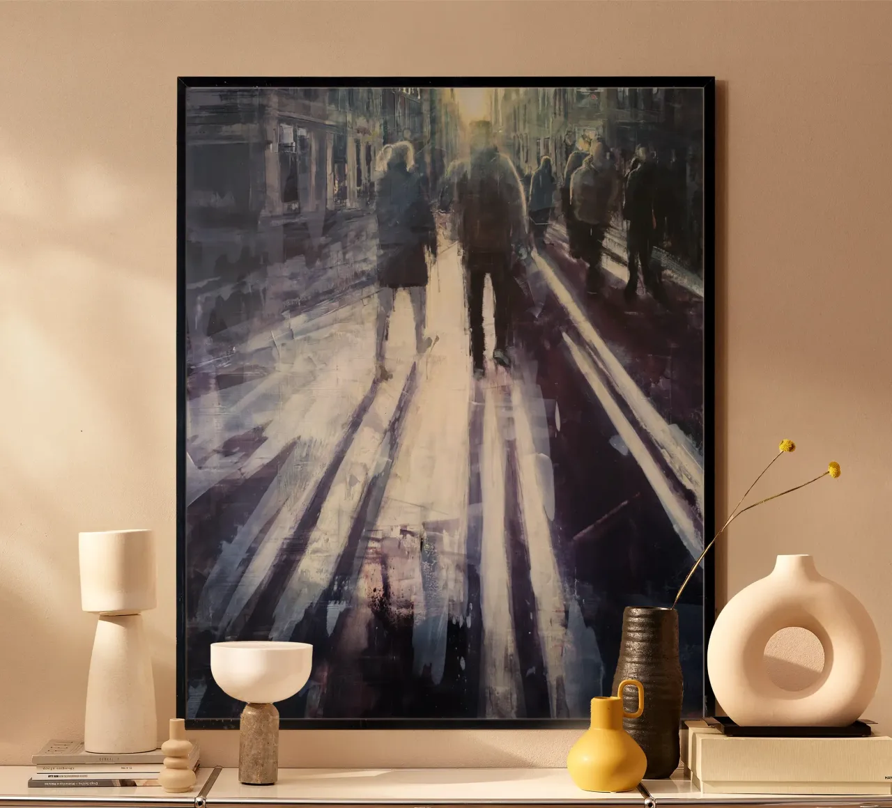 "Sunset in Berlin" – Gemälde Kunst Straßenszene Poster von Eduard Warkentin Art
