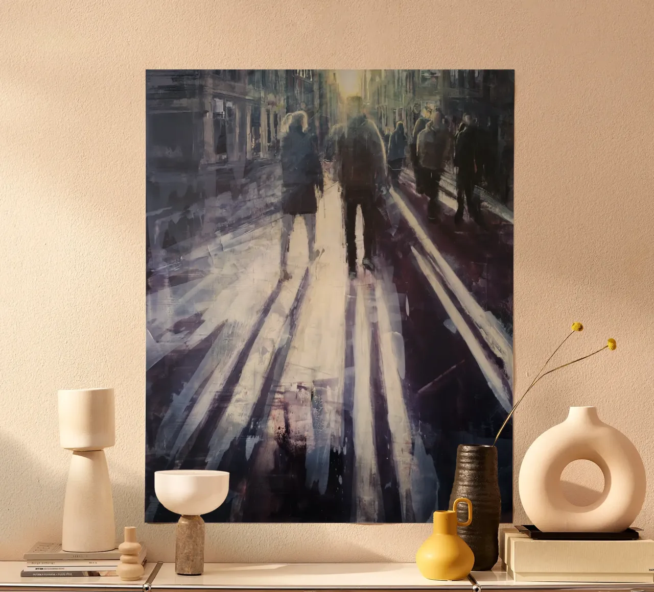 "Sunset in Berlin" – Gemälde Kunst Straßenszene Poster von Eduard Warkentin Art