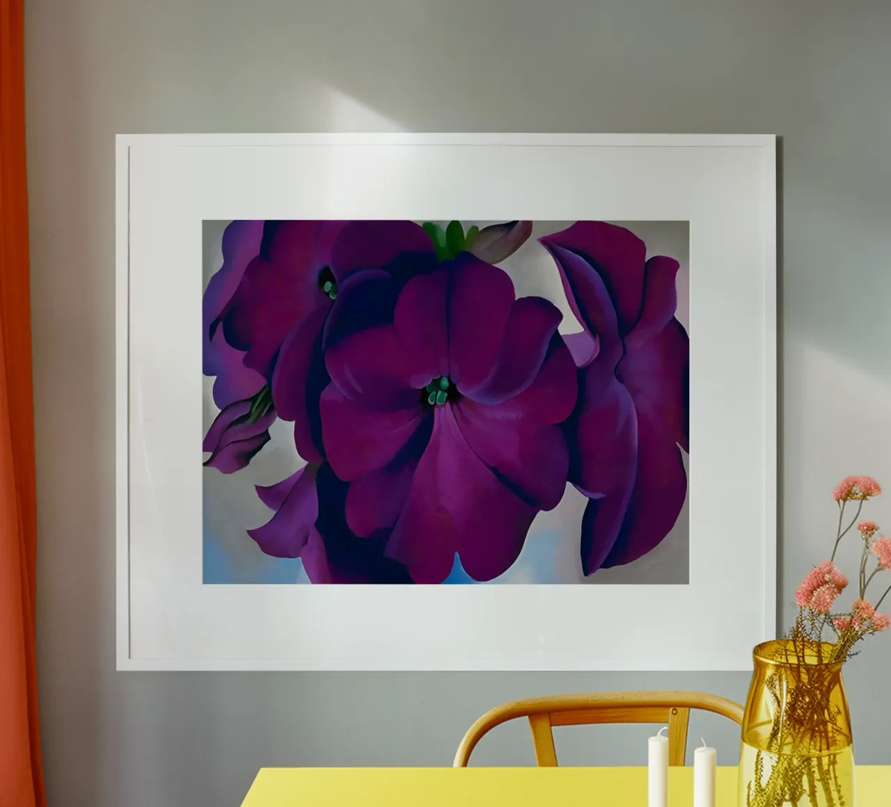 Georgia O'Keeffe - petunia poster con telaio in legno da Kinsley