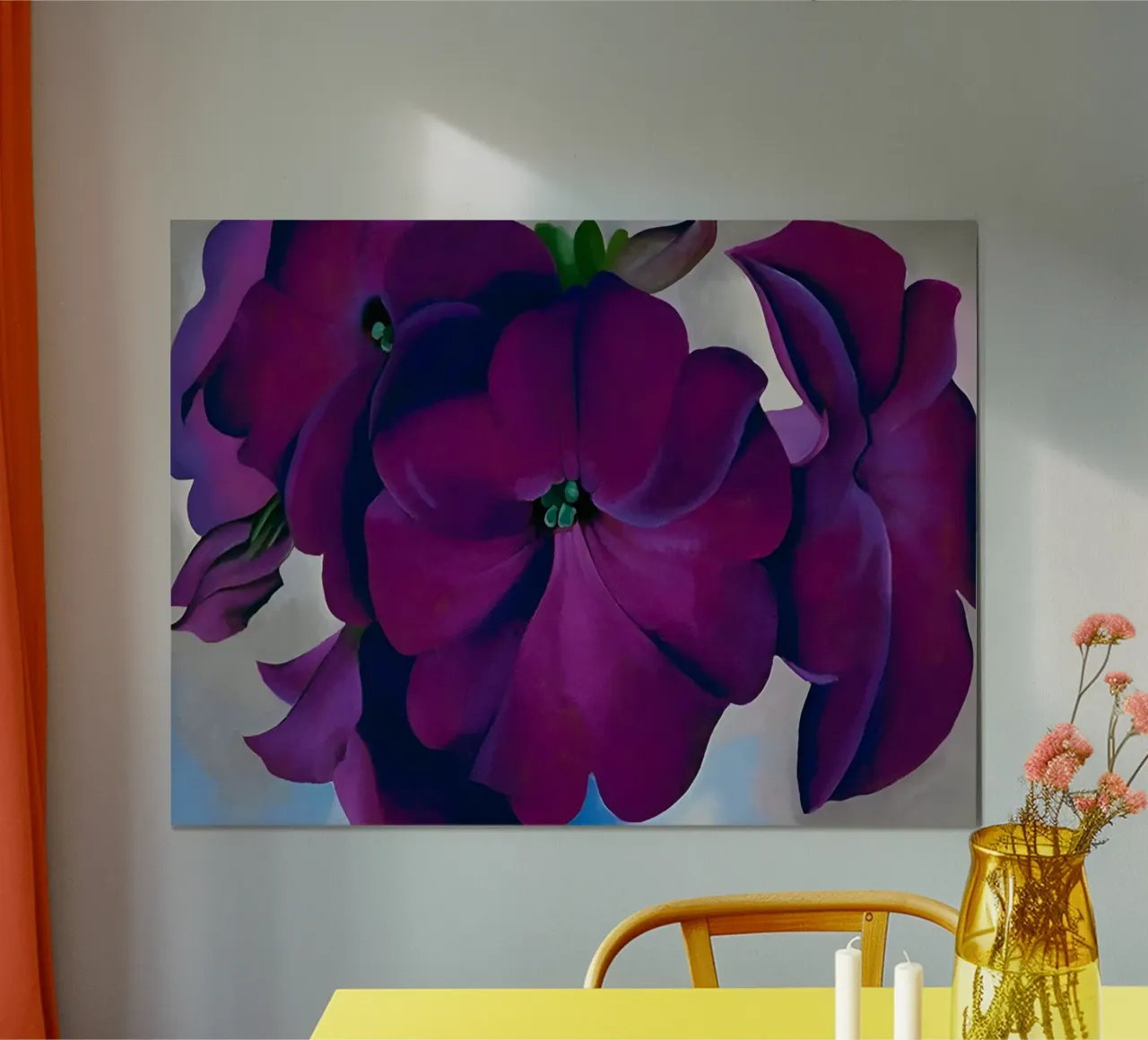 Georgia O'Keeffe - petunia poster con telaio in legno da Kinsley
